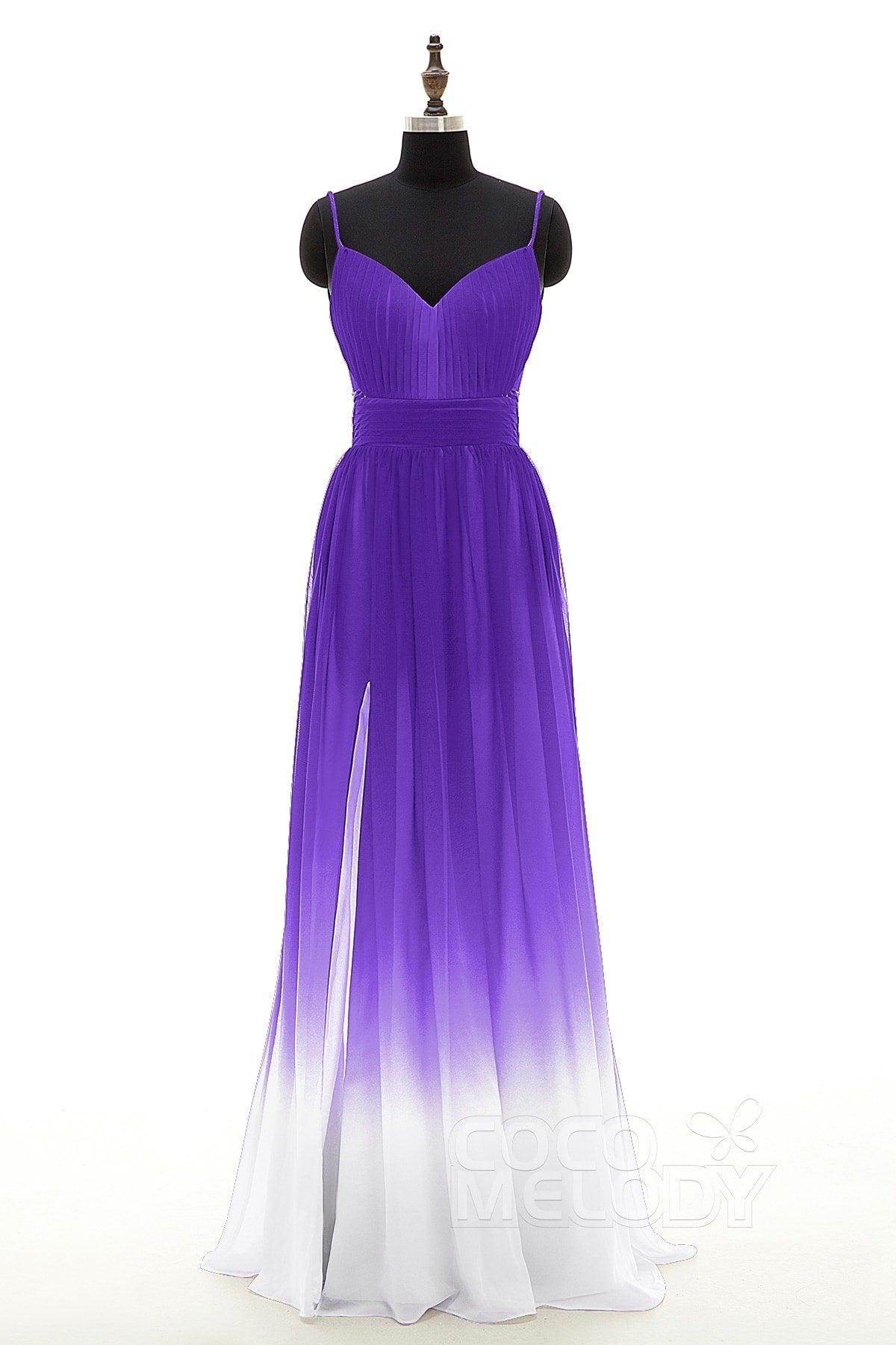 Sheath Floor Length Chiffon Ombre Bridesmaid Dress Formal Dresses PR3268