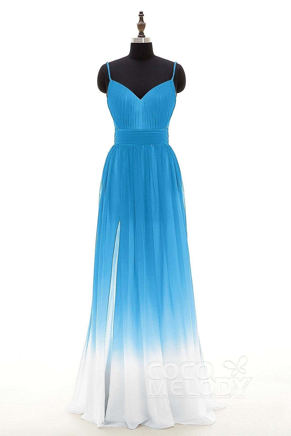 Sheath Floor Length Chiffon Ombre Bridesmaid Dress Formal Dresses PR3268