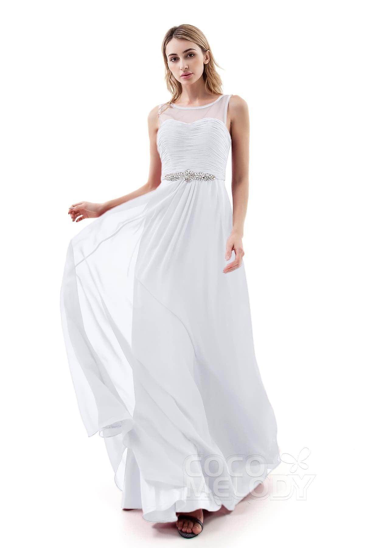 A-Line Sweep-Brush Train Chiffon Dress PR3400