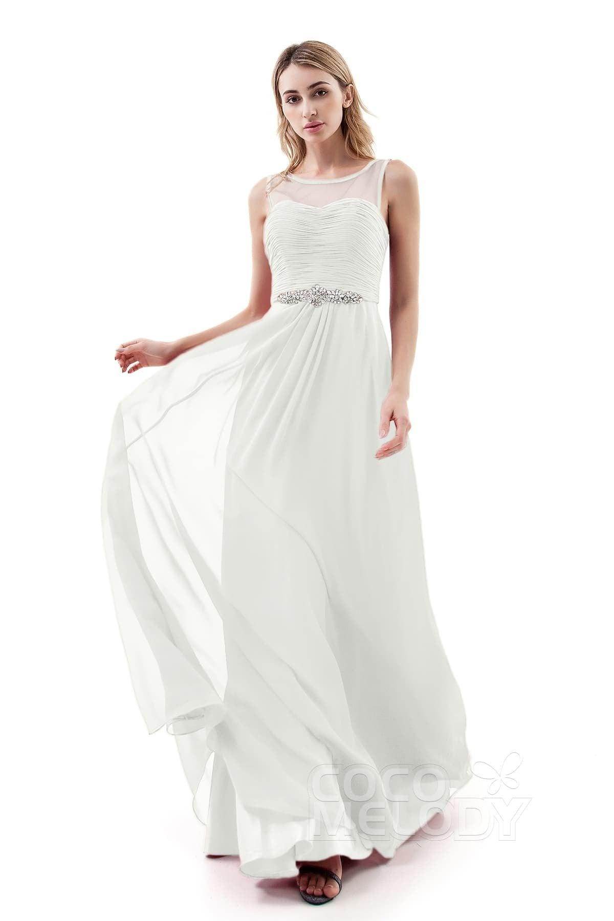 A-Line Sweep-Brush Train Chiffon Dress PR3400