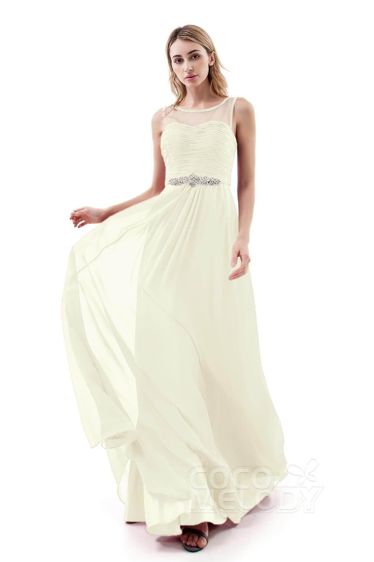 A-Line Sweep-Brush Train Chiffon Dress PR3400