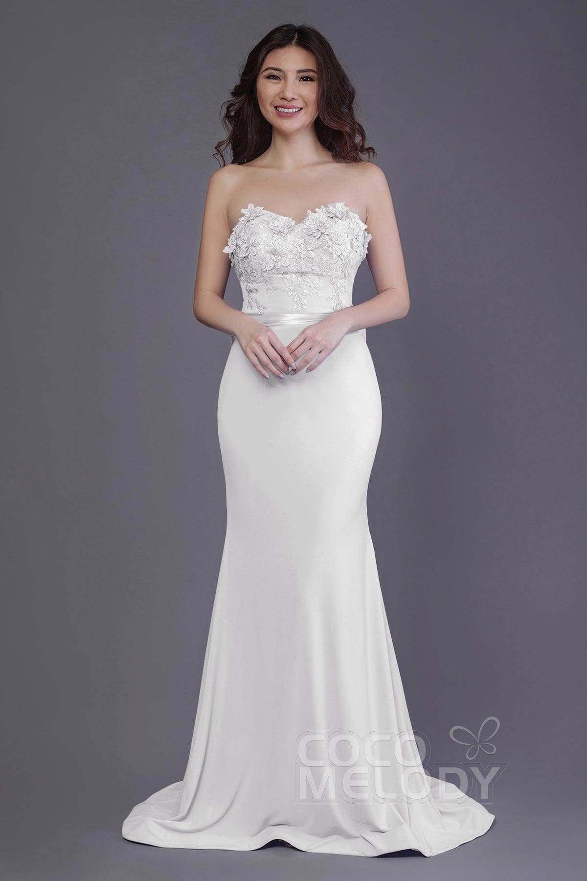 Mermaid Sweep Train Knitted Fabric Bridesmaid Dress PR3484