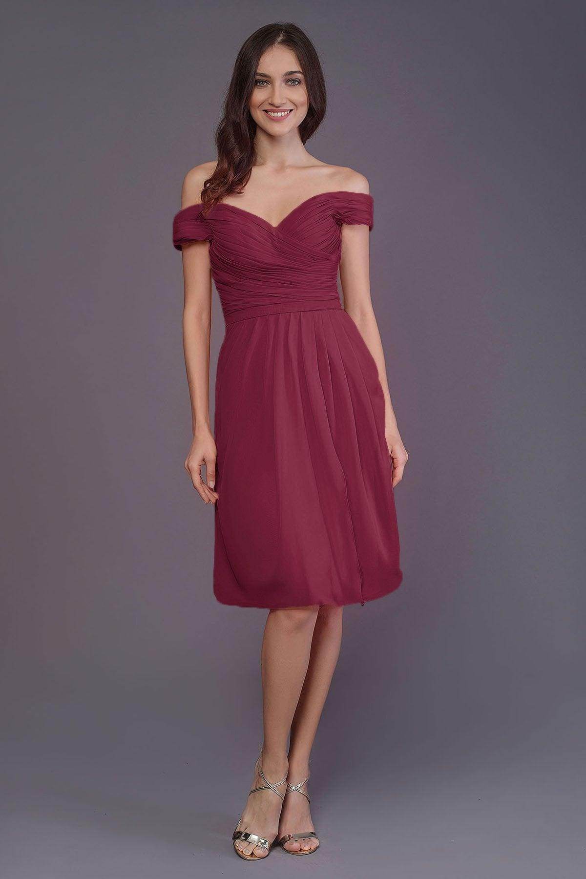 Sheath-Column Knee Length Short Bridesmaid Dress PR3485