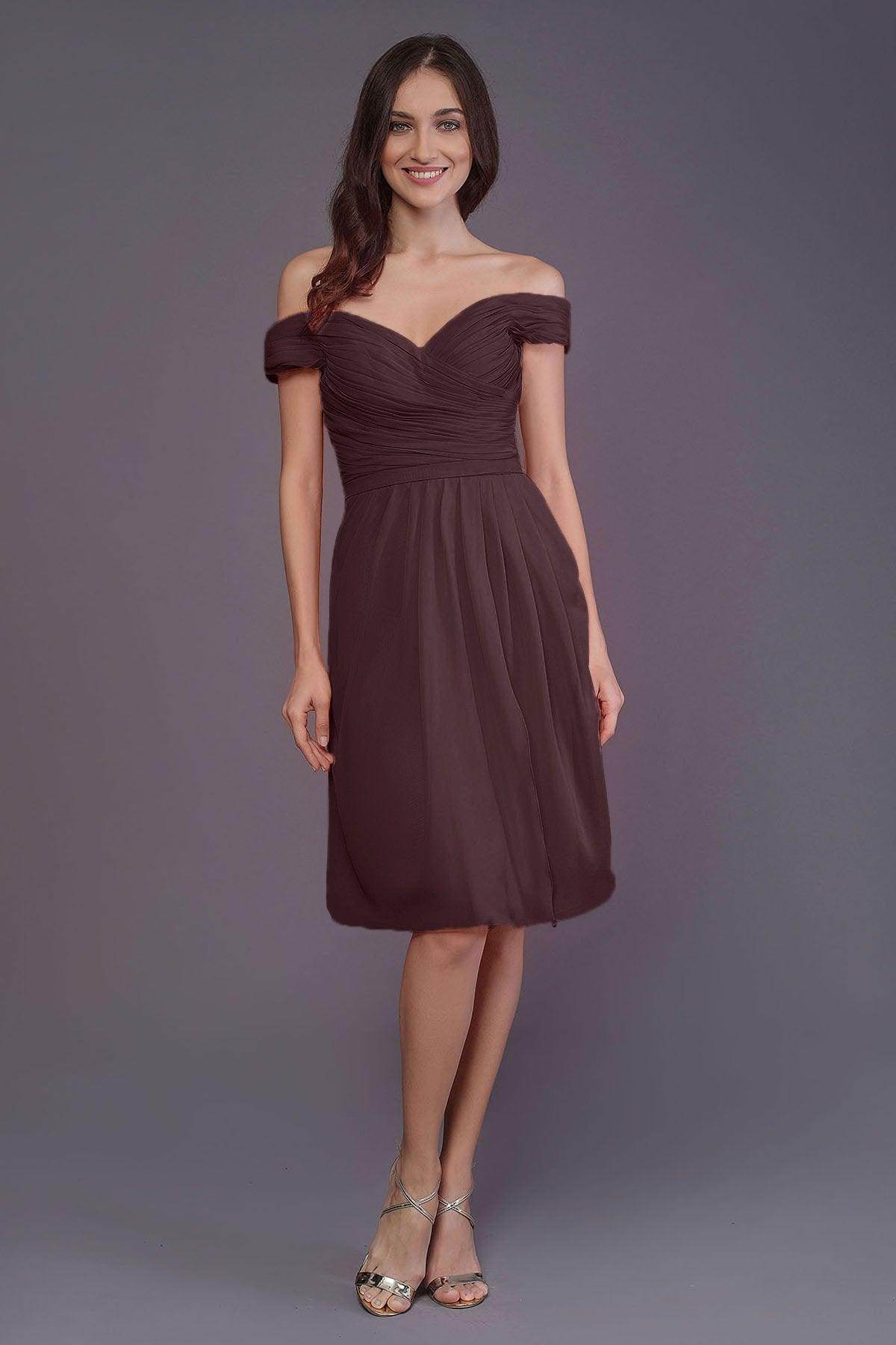 Sheath-Column Knee Length Short Bridesmaid Dress PR3485
