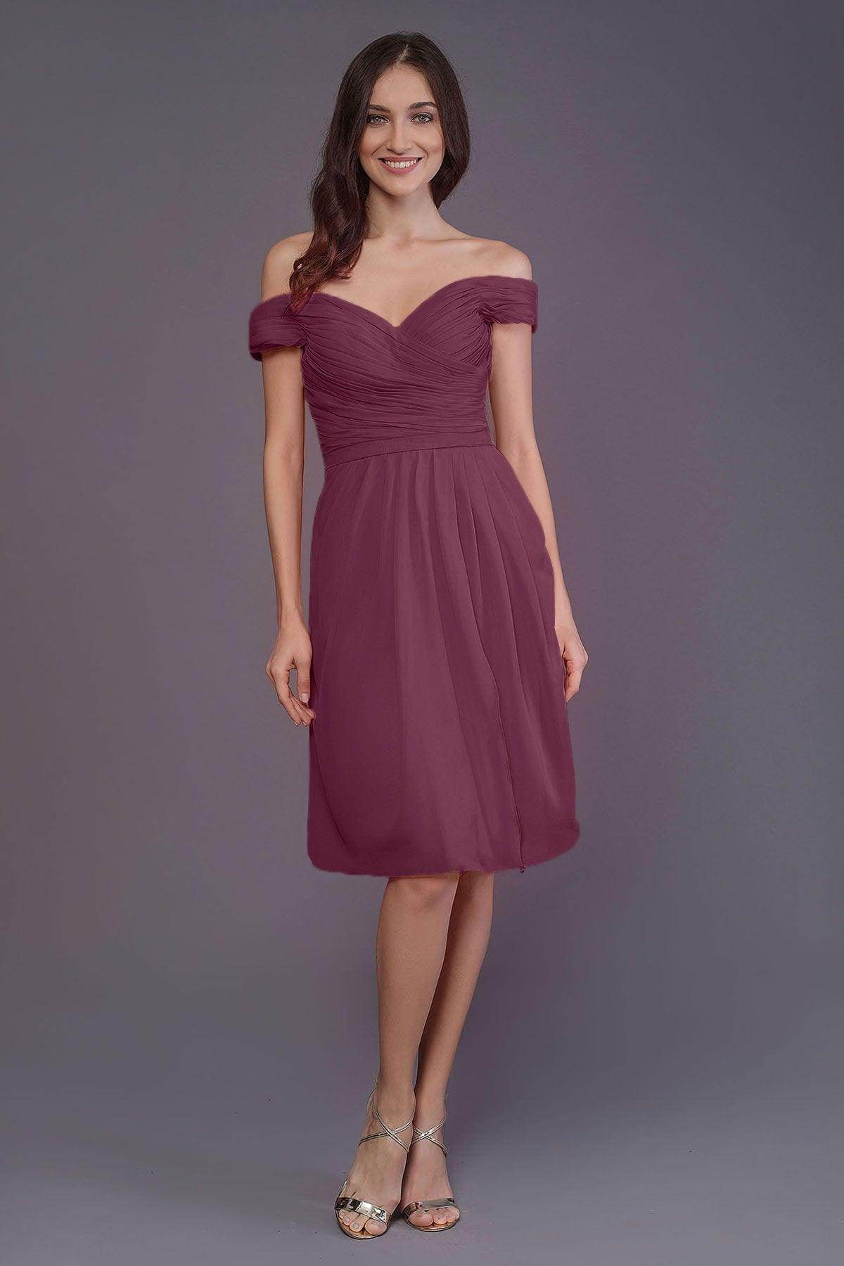 Sheath-Column Knee Length Short Bridesmaid Dress PR3485