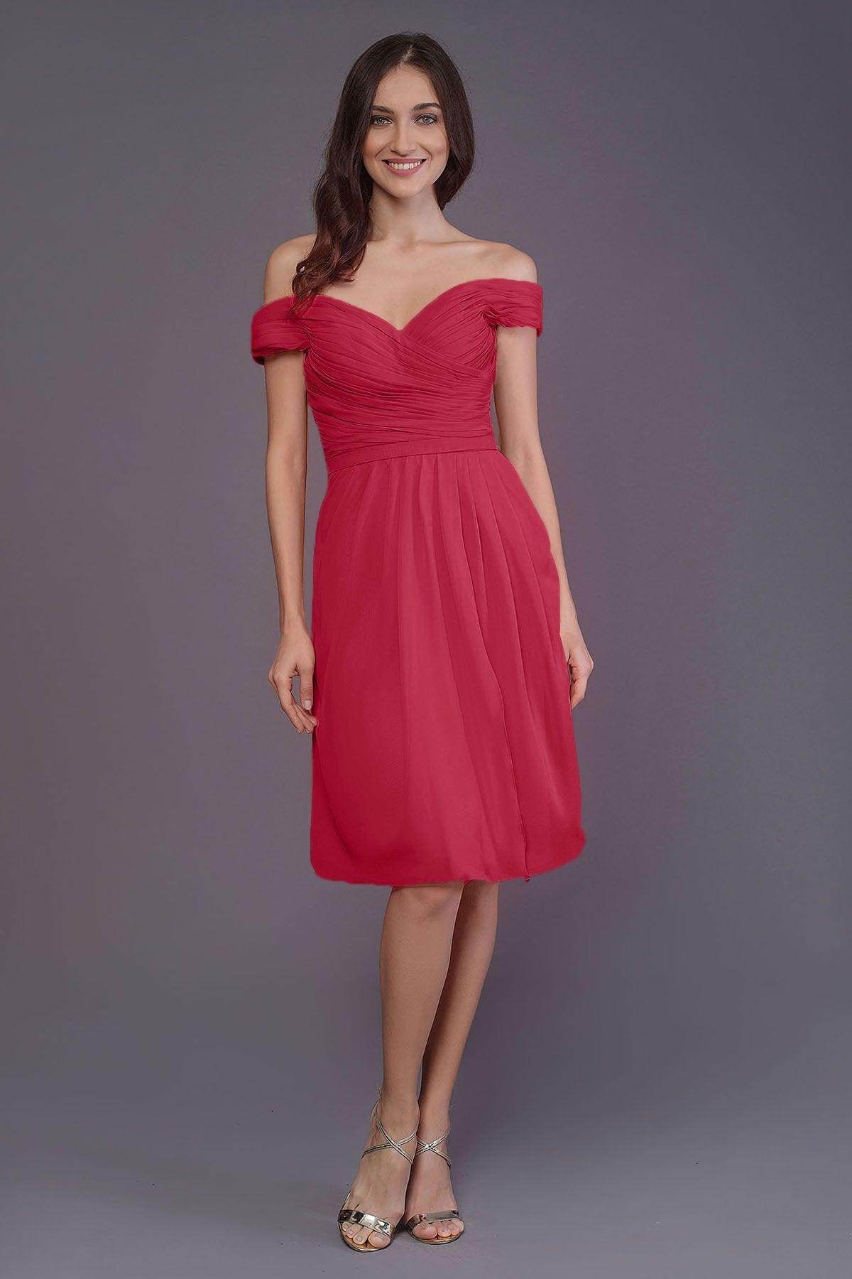Sheath-Column Knee Length Short Bridesmaid Dress PR3485