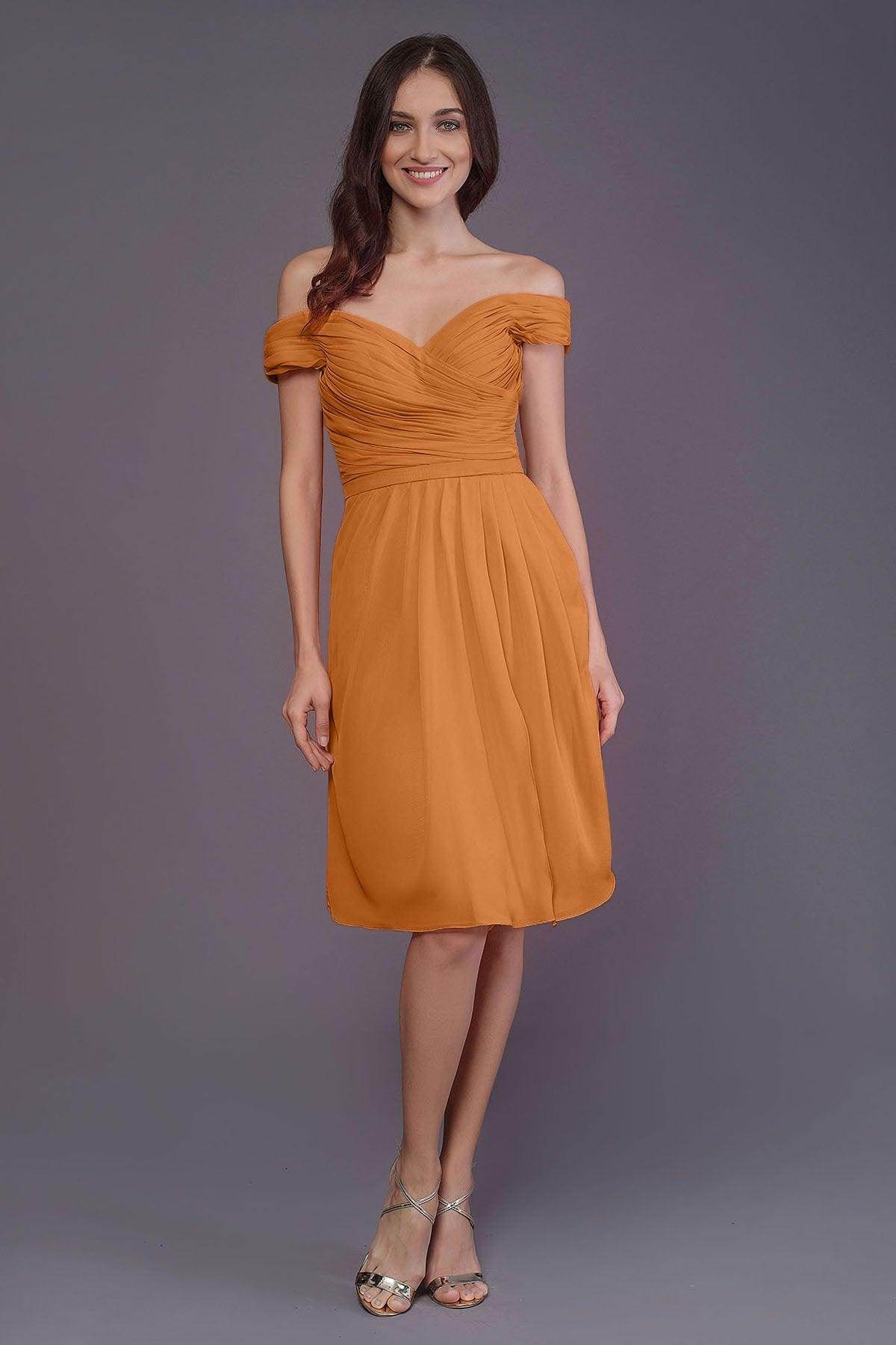 Sheath-Column Knee Length Short Bridesmaid Dress PR3485