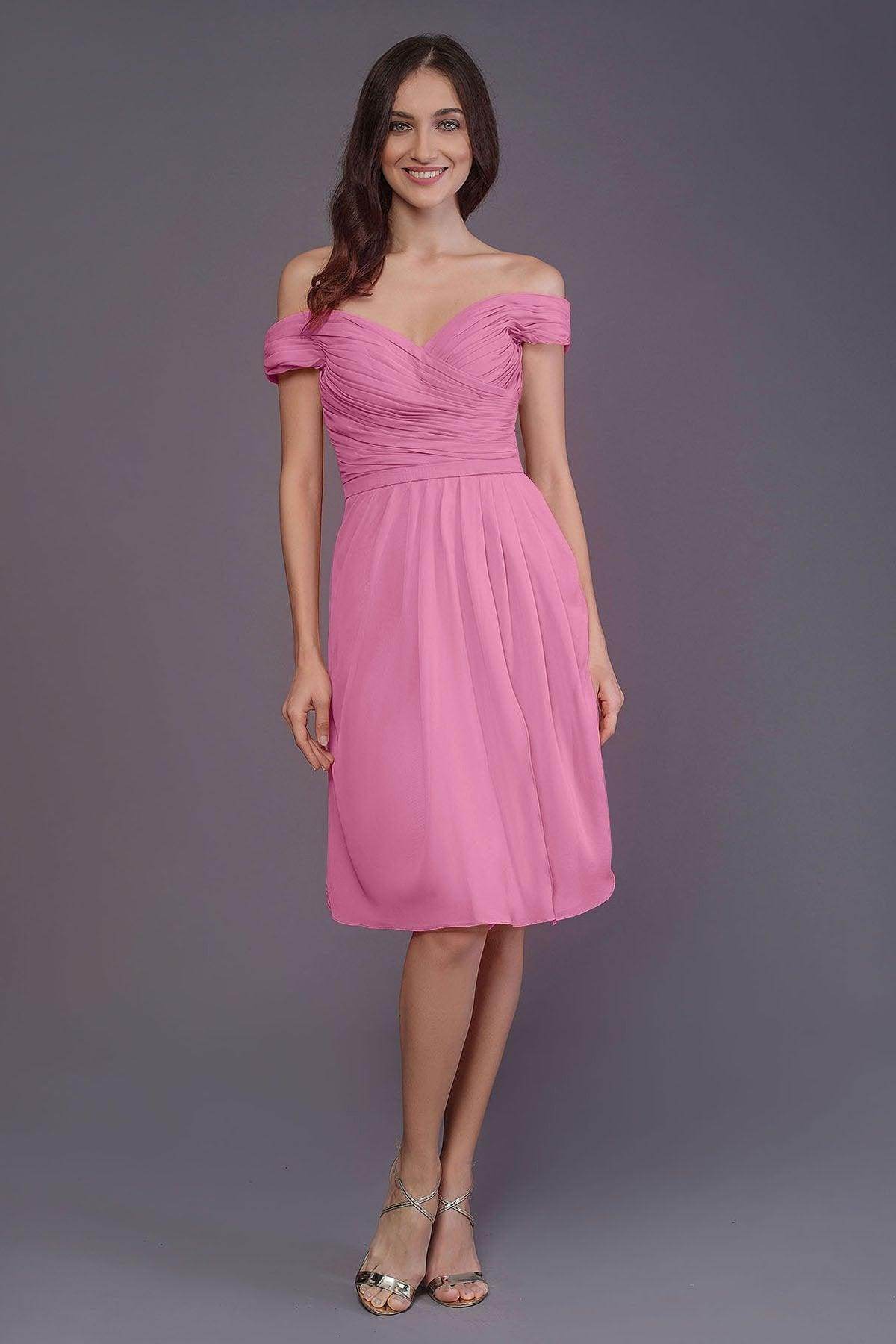 Sheath-Column Knee Length Short Bridesmaid Dress PR3485