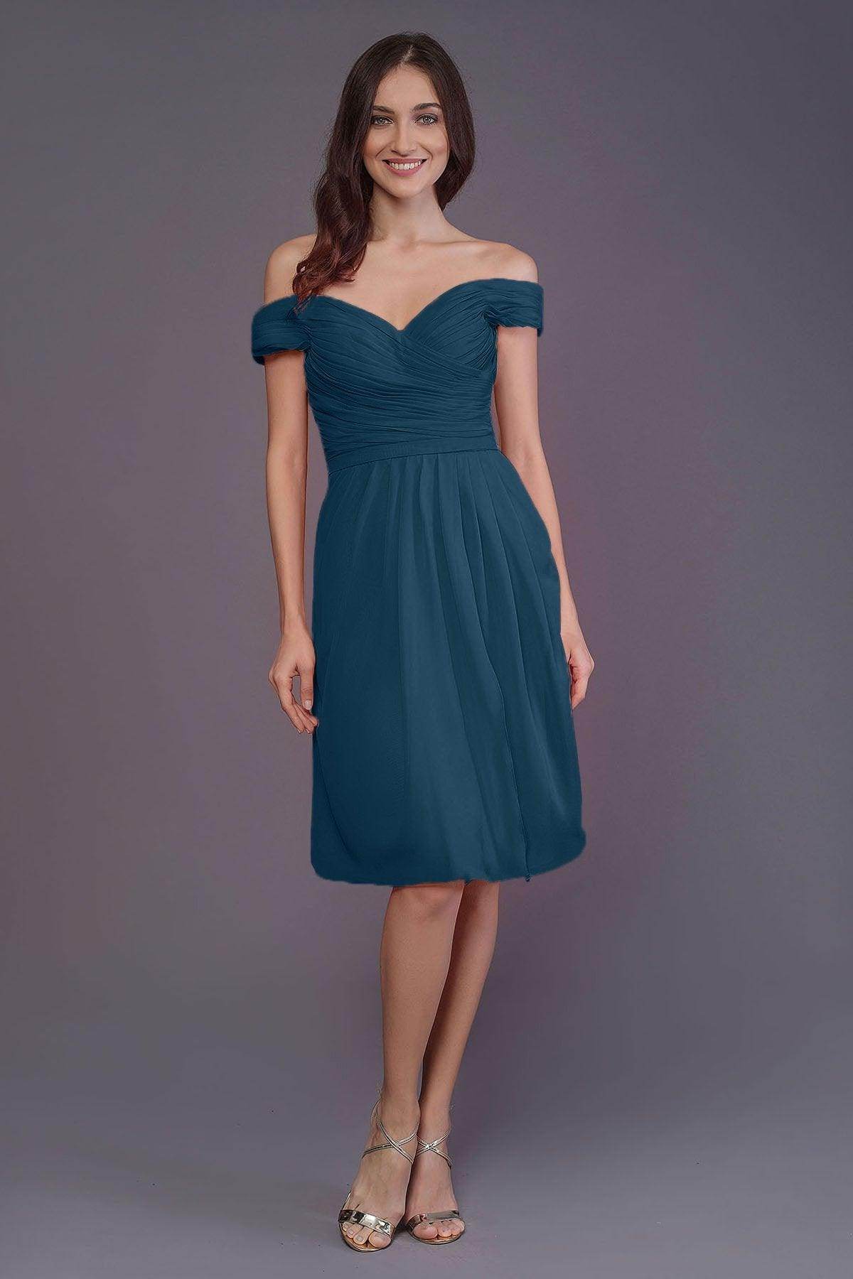 Sheath-Column Knee Length Short Bridesmaid Dress PR3485