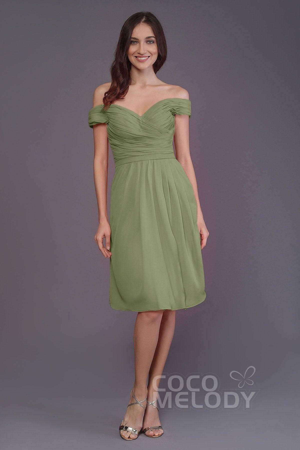 Sheath-Column Knee Length Short Bridesmaid Dress PR3485