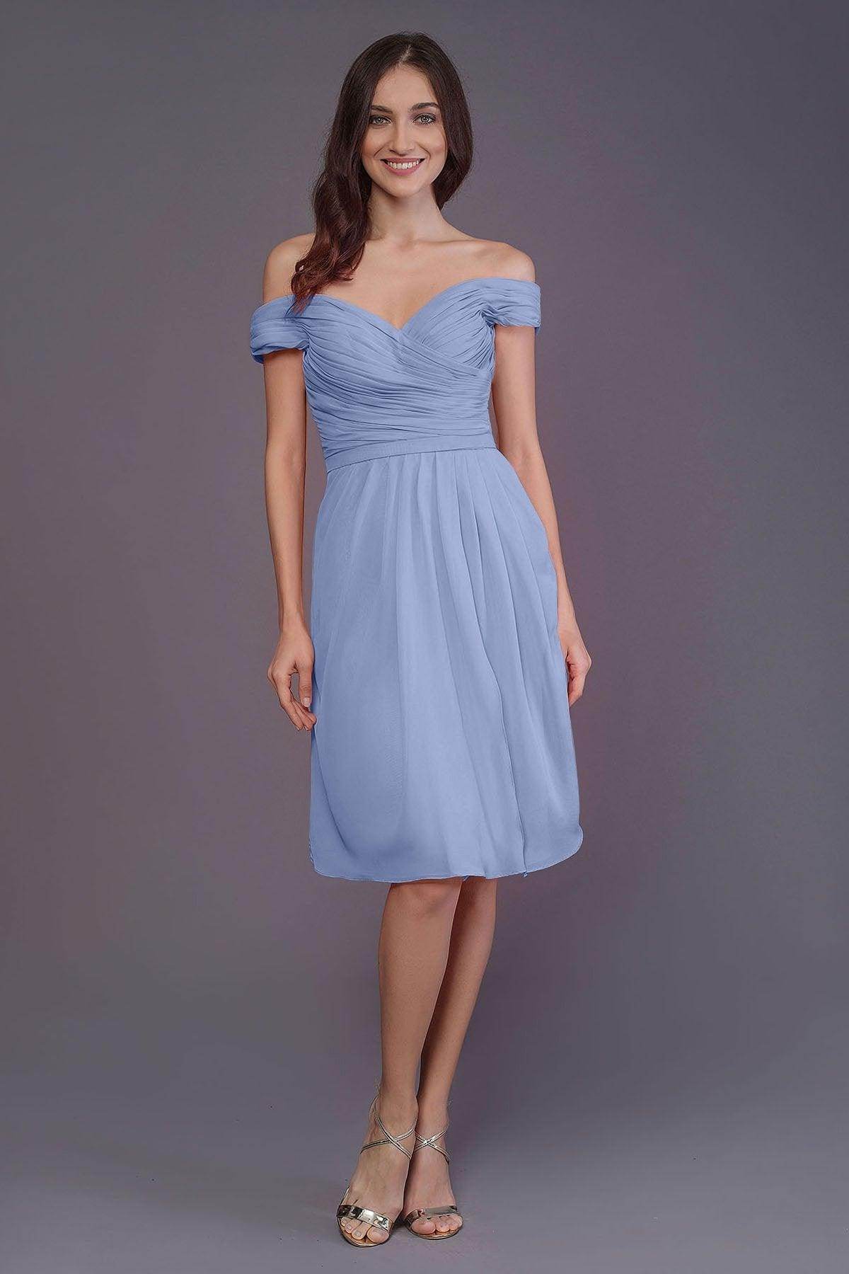 Sheath-Column Knee Length Short Bridesmaid Dress PR3485