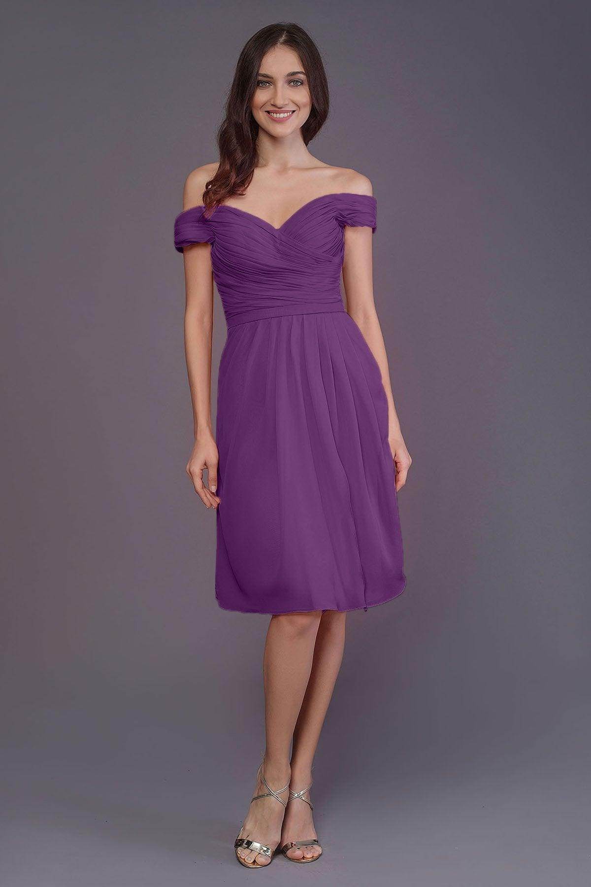 Sheath-Column Knee Length Short Bridesmaid Dress PR3485
