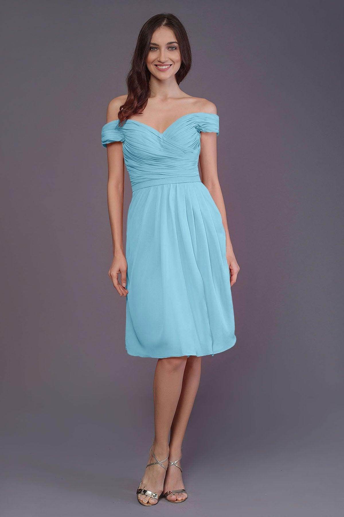 Sheath-Column Knee Length Short Bridesmaid Dress PR3485