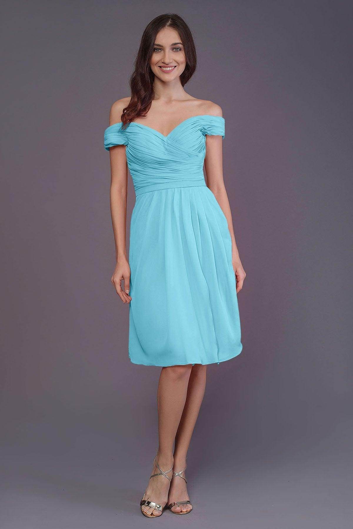 Sheath-Column Knee Length Short Bridesmaid Dress PR3485