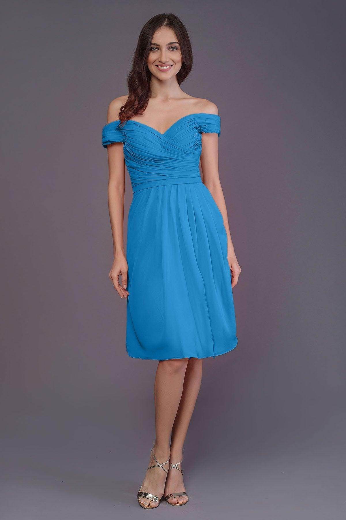 Sheath-Column Knee Length Short Bridesmaid Dress PR3485