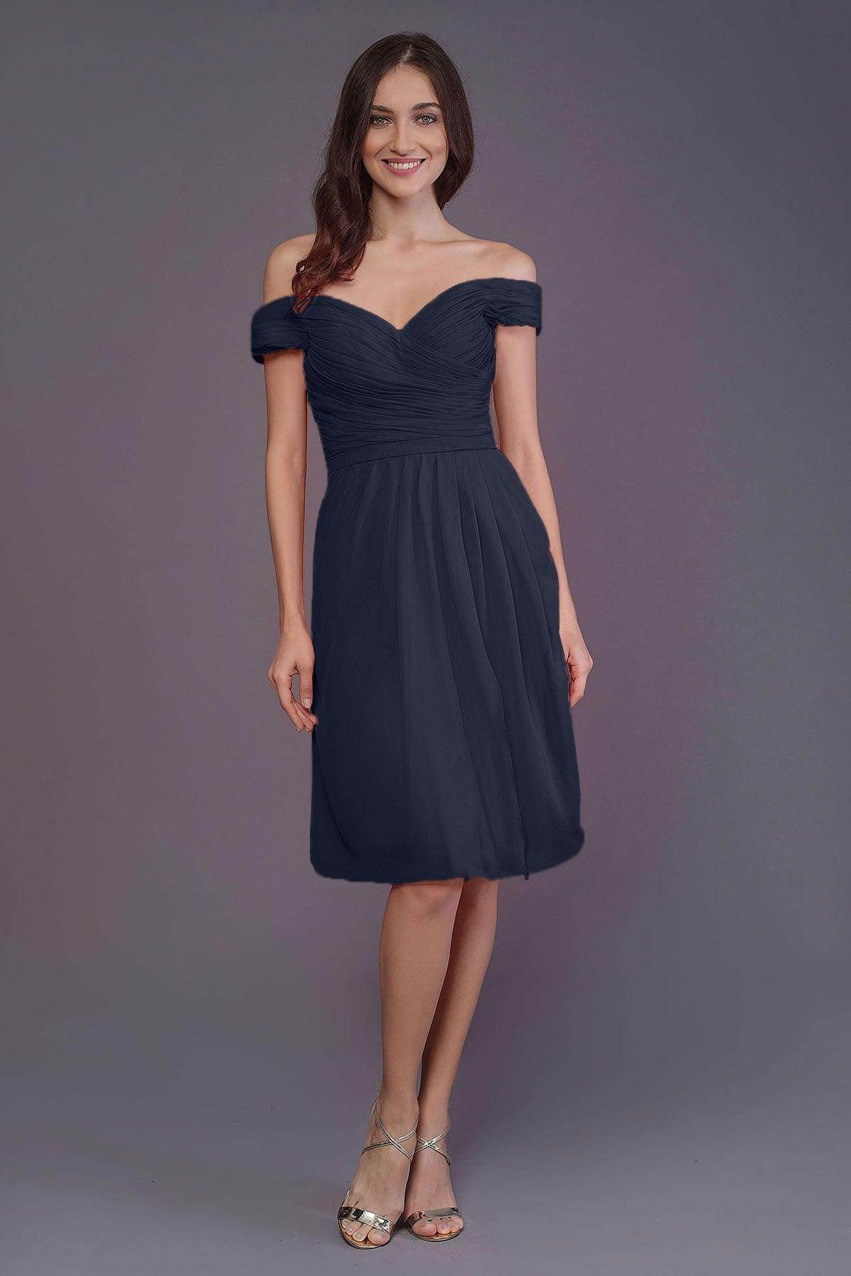 Sheath-Column Knee Length Short Bridesmaid Dress PR3485