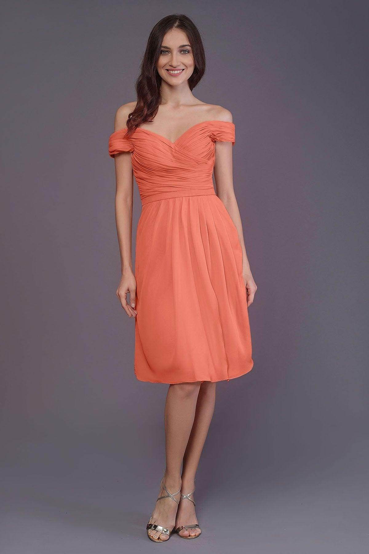 Sheath-Column Knee Length Short Bridesmaid Dress PR3485