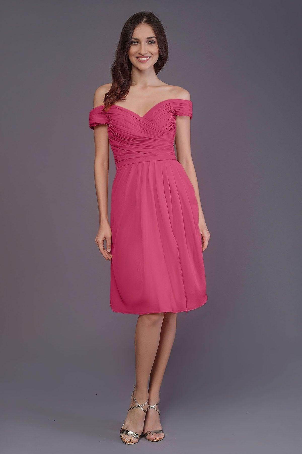 Sheath-Column Knee Length Short Bridesmaid Dress PR3485