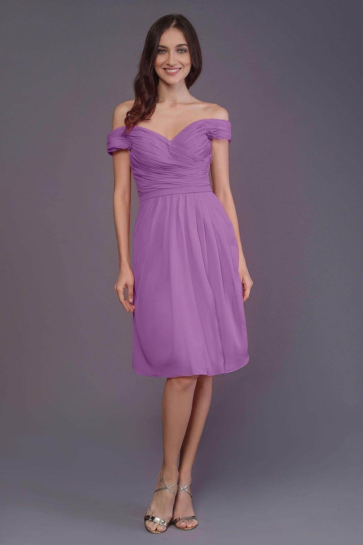 Sheath-Column Knee Length Short Bridesmaid Dress PR3485