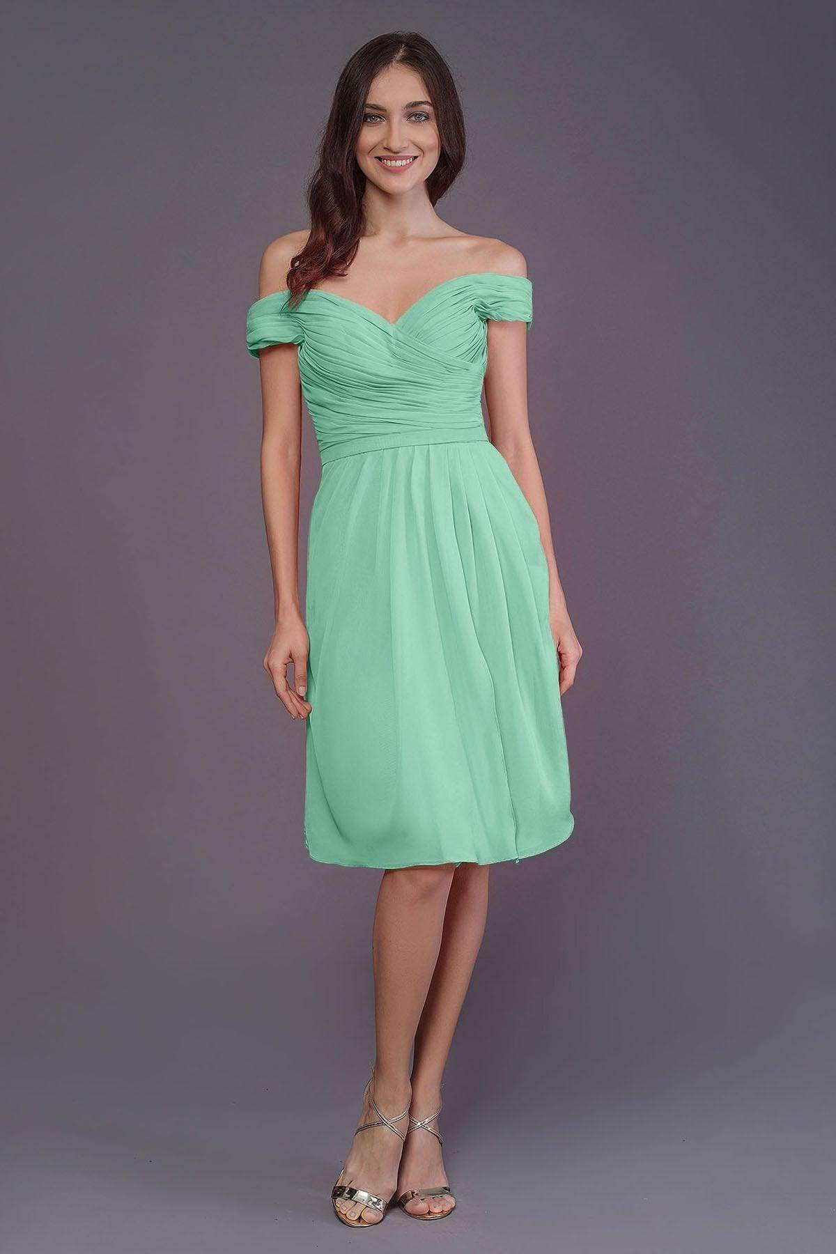 Sheath-Column Knee Length Short Bridesmaid Dress PR3485