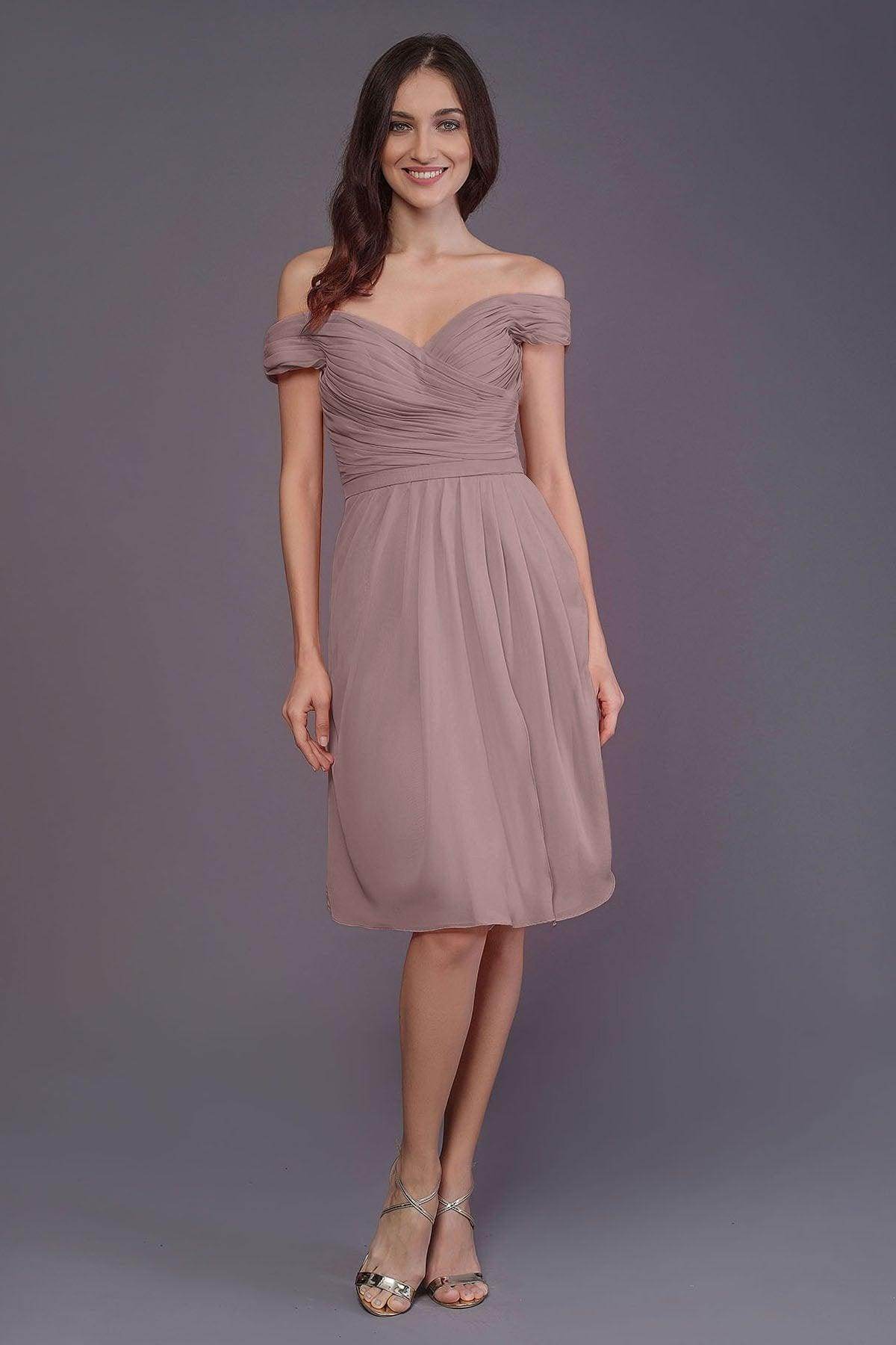 Sheath-Column Knee Length Short Bridesmaid Dress PR3485