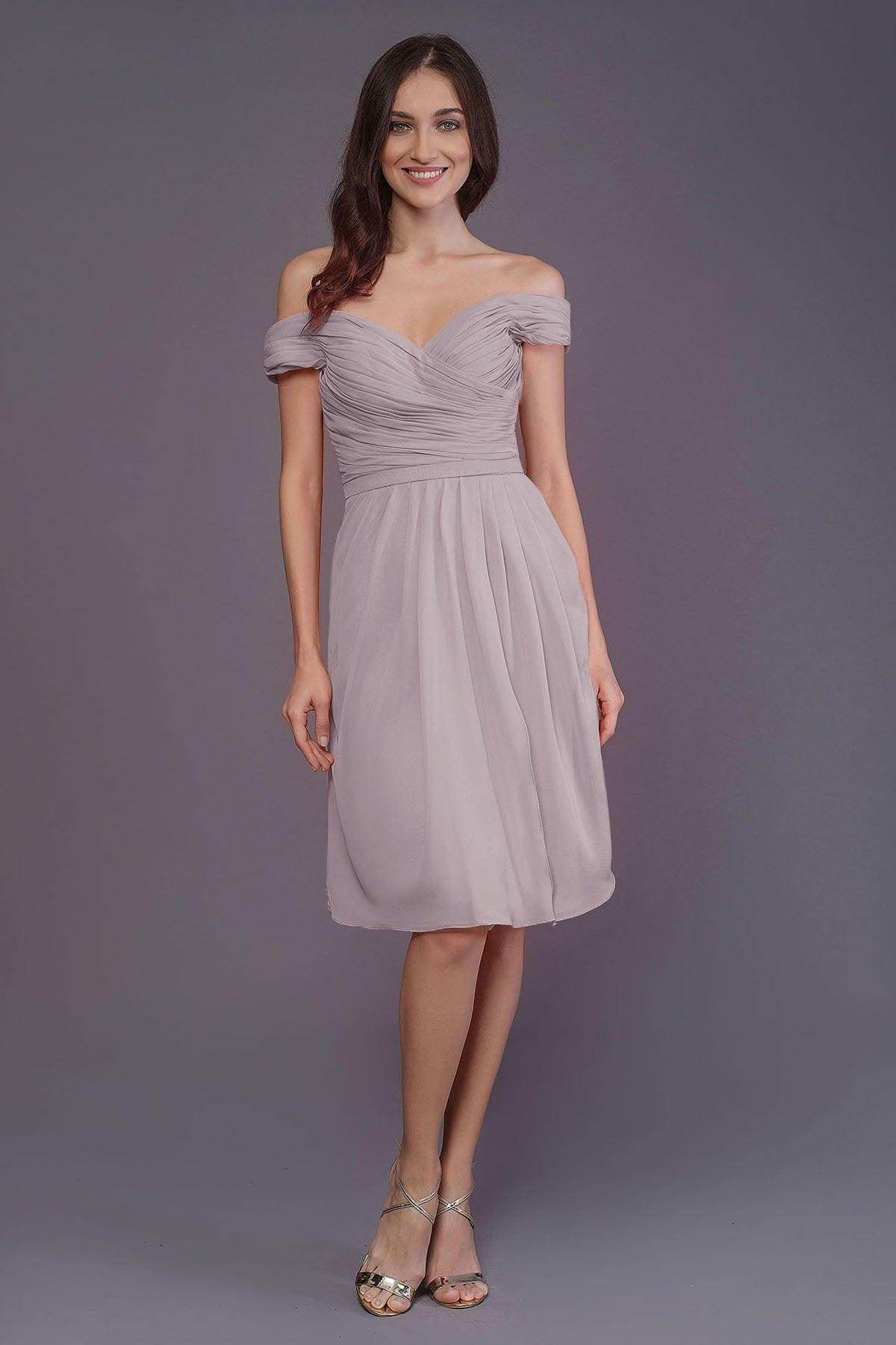 Sheath-Column Knee Length Short Bridesmaid Dress PR3485