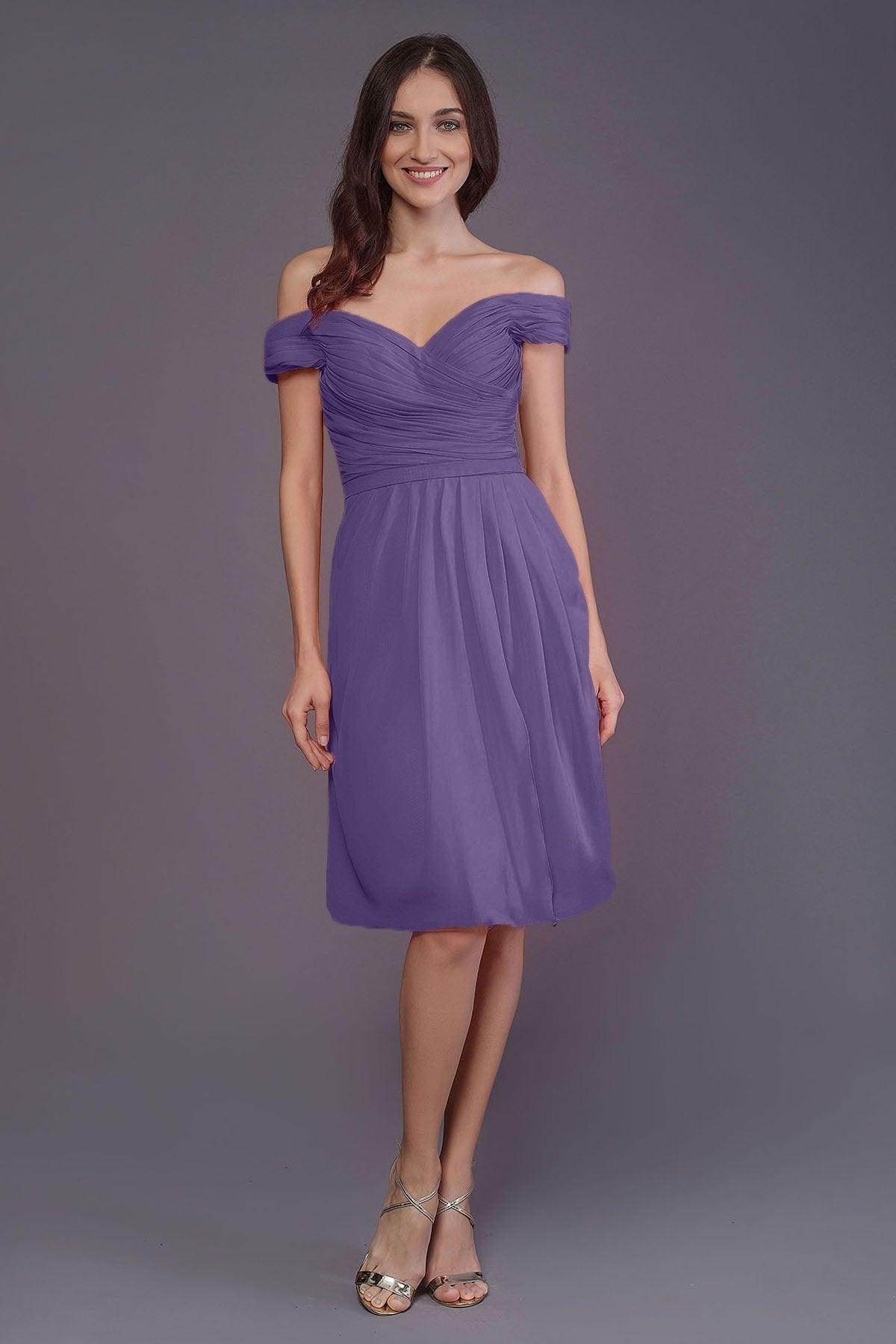 Sheath-Column Knee Length Short Bridesmaid Dress PR3485