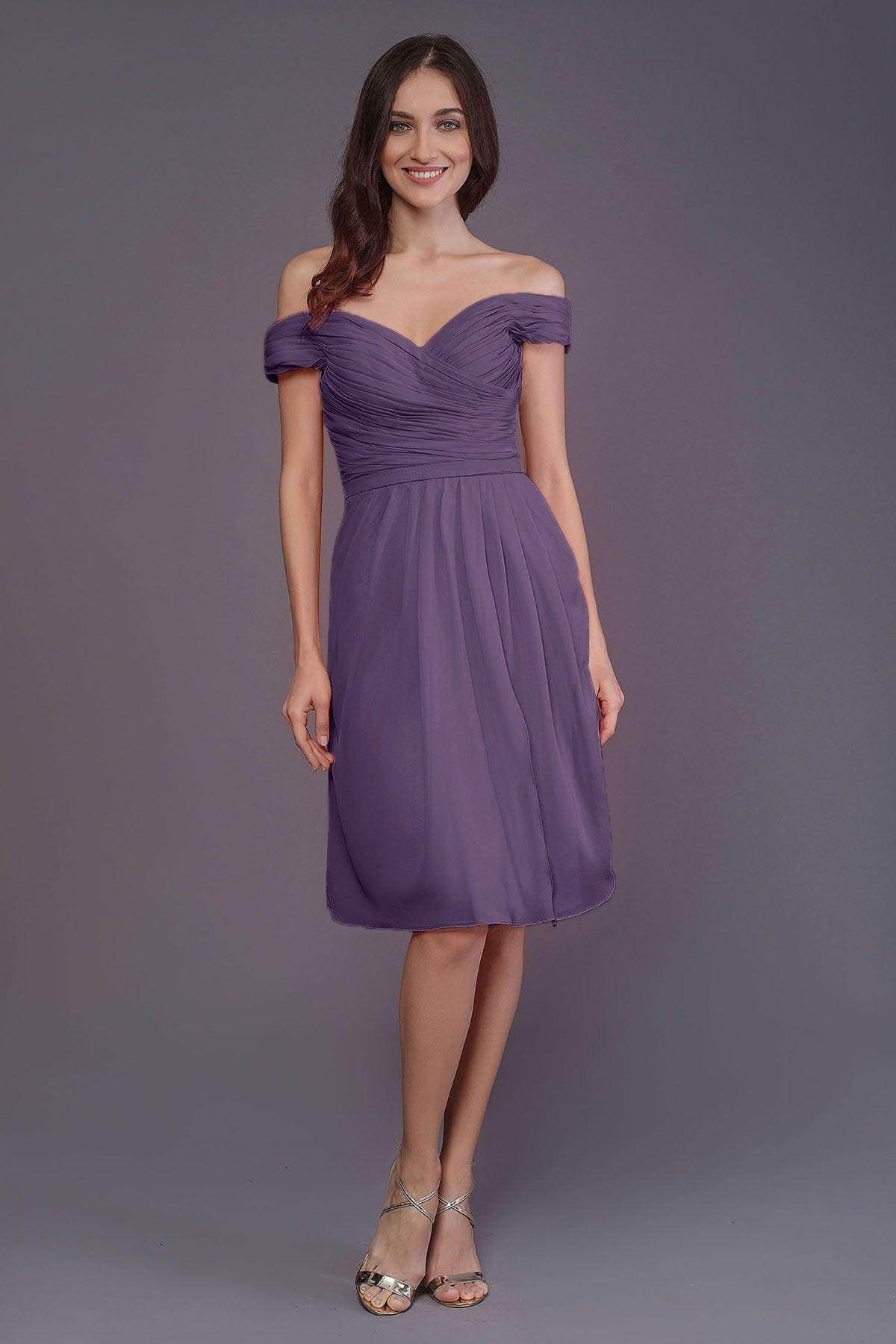Sheath-Column Knee Length Short Bridesmaid Dress PR3485