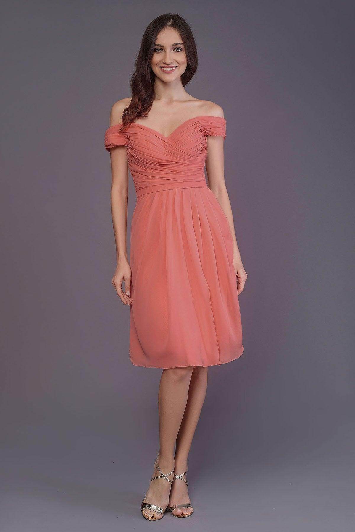 Sheath-Column Knee Length Short Bridesmaid Dress PR3485