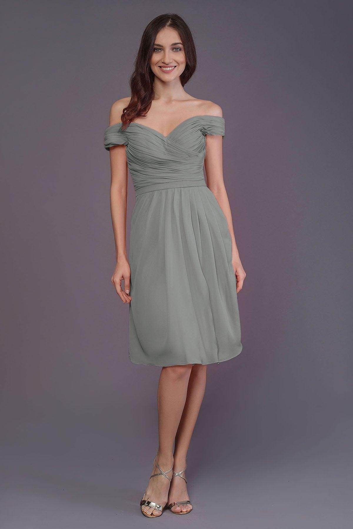 Sheath-Column Knee Length Short Bridesmaid Dress PR3485
