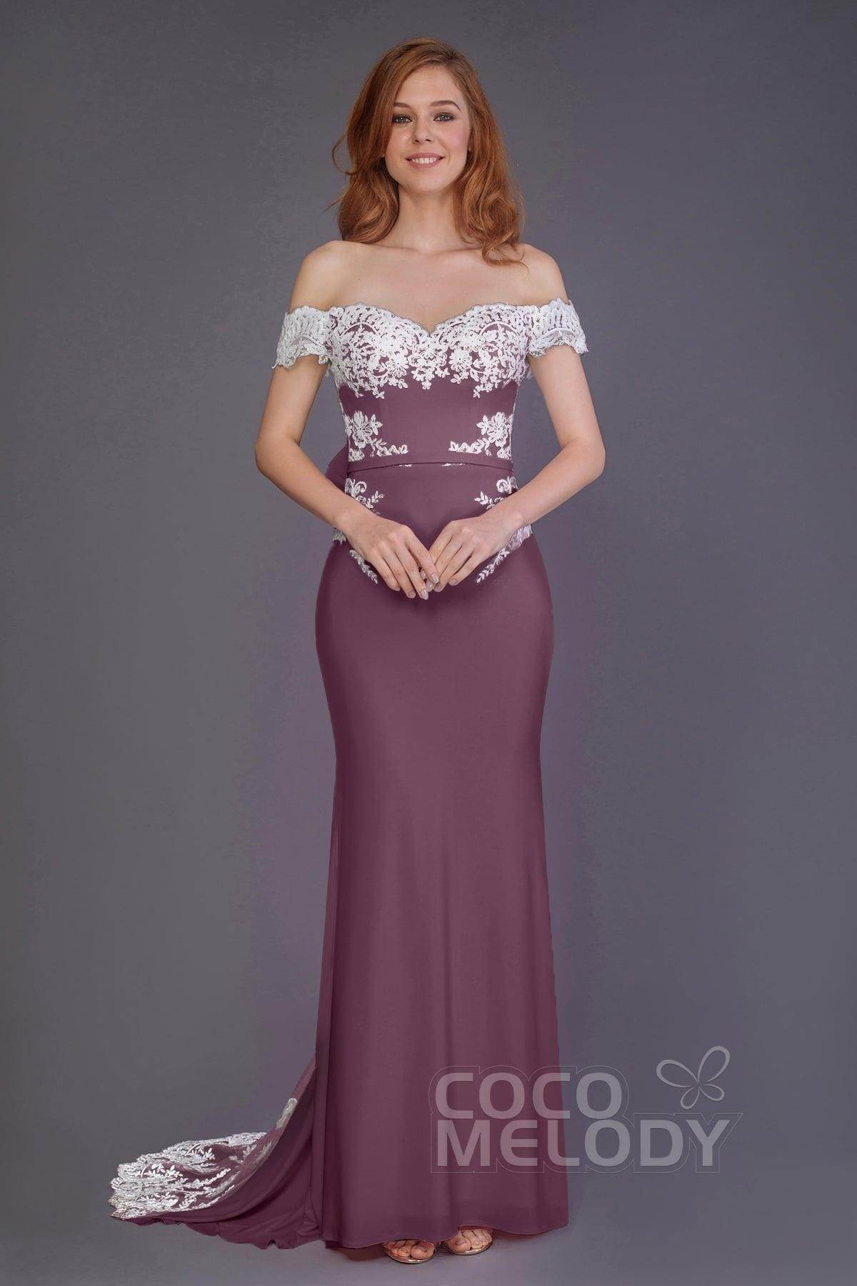 Mermaid Sweep Train Knitted Fabric Bridesmaid Dress PR3491