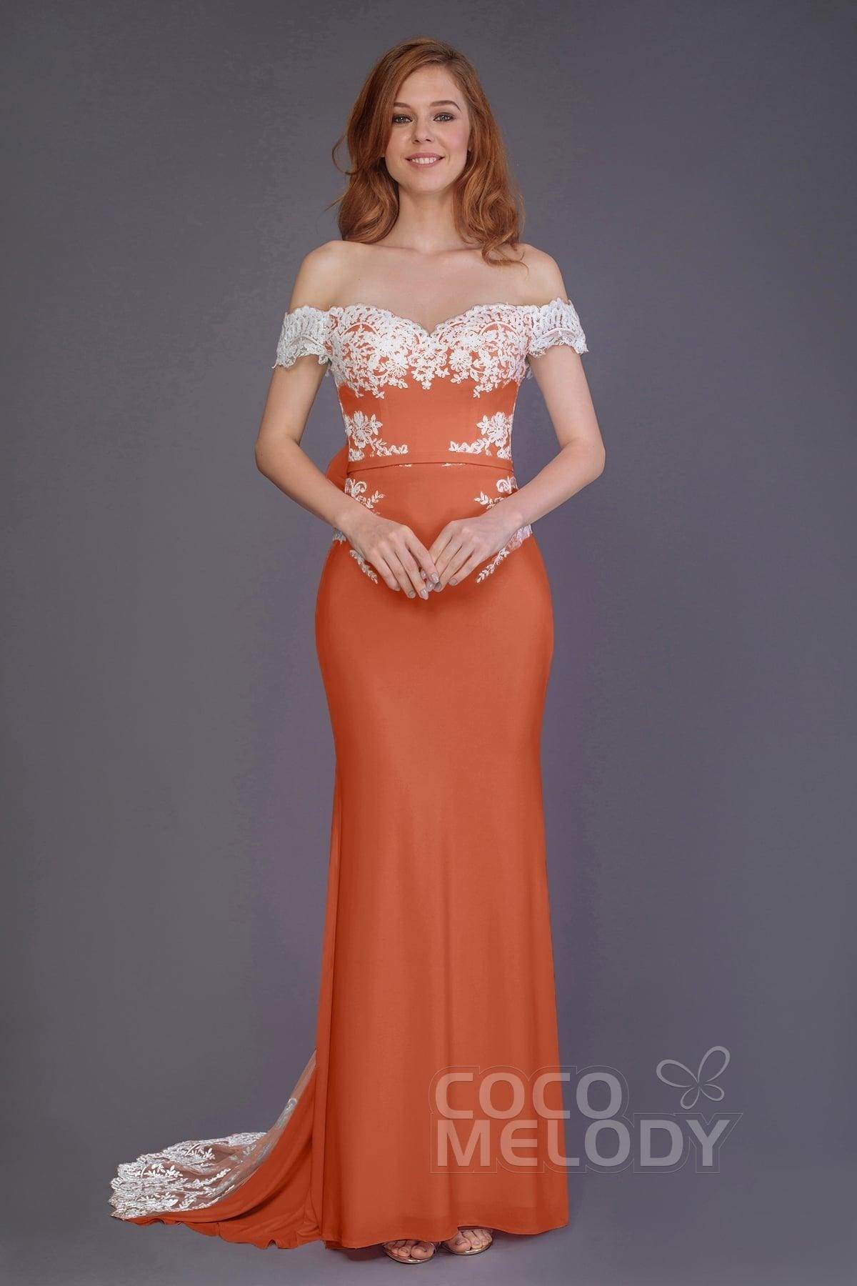 Mermaid Sweep Train Knitted Fabric Bridesmaid Dress PR3491