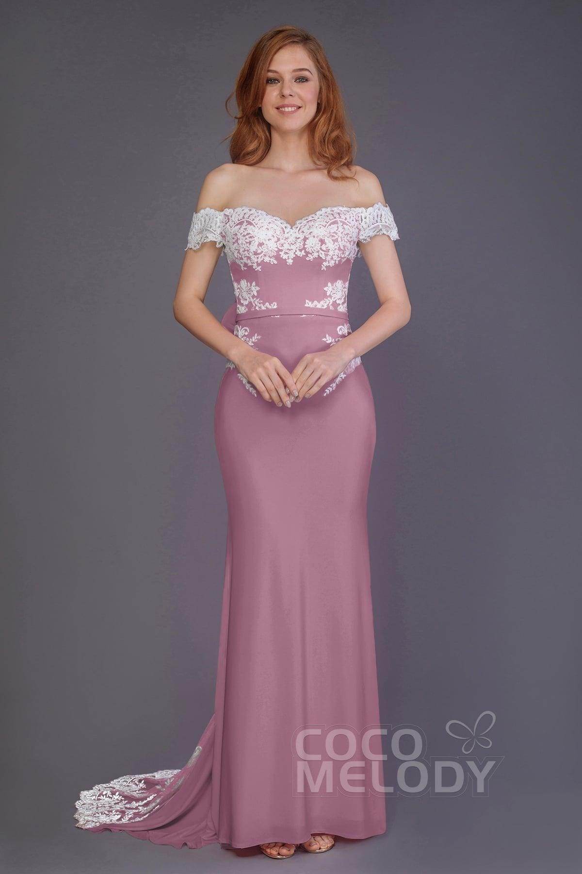 Mermaid Sweep Train Knitted Fabric Bridesmaid Dress PR3491