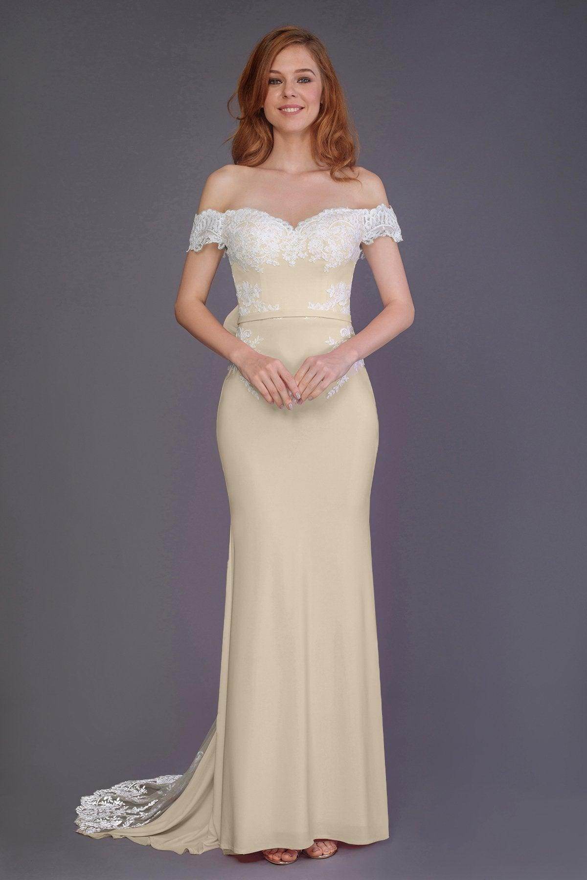 Mermaid Sweep Train Knitted Fabric Bridesmaid Dress PR3491