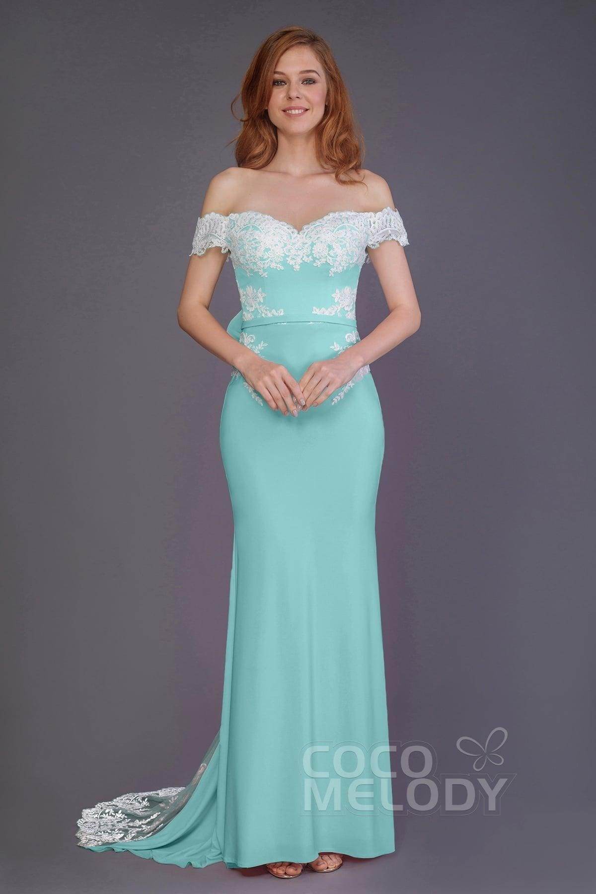Mermaid Sweep Train Knitted Fabric Bridesmaid Dress PR3491