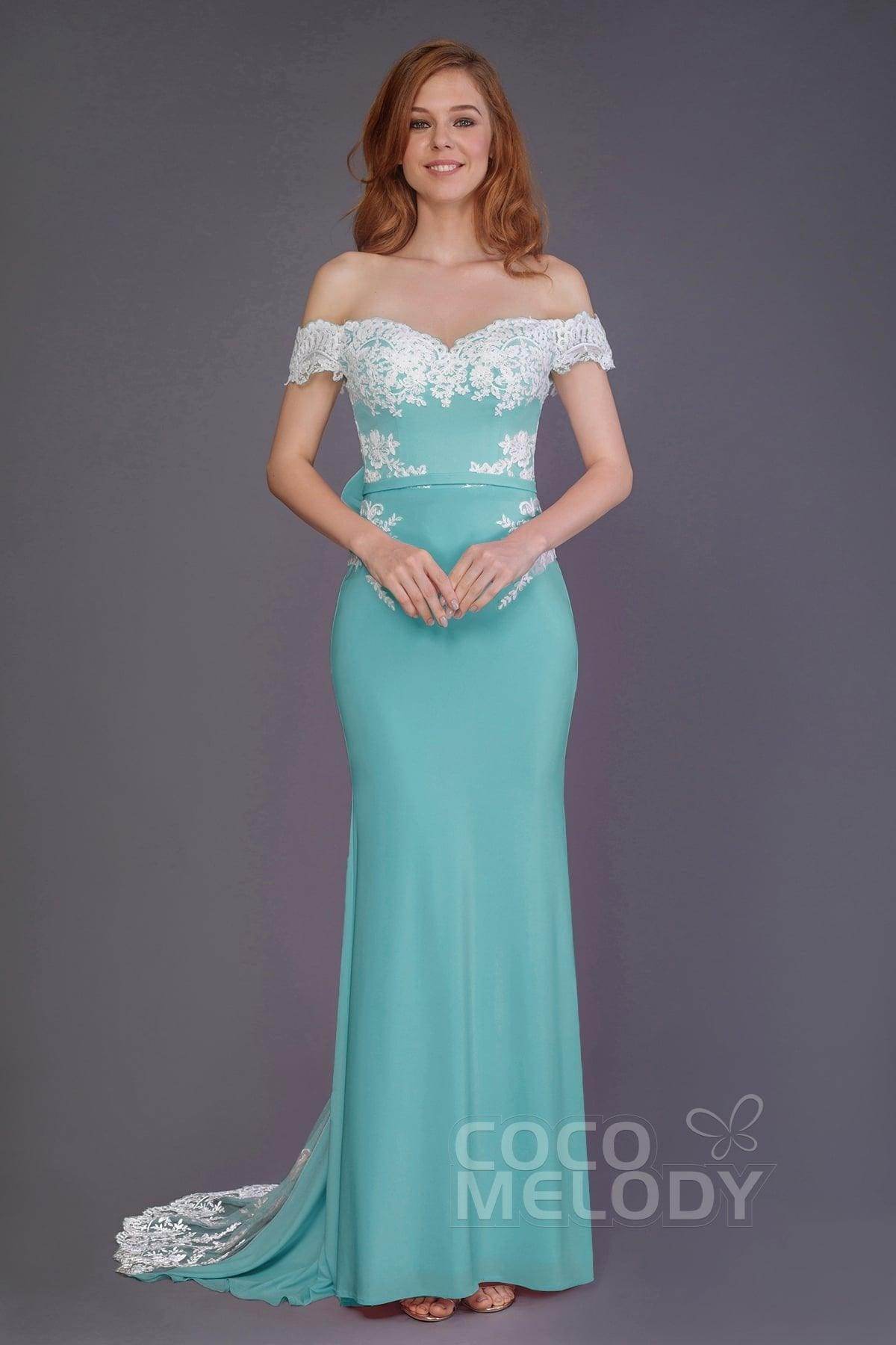 Mermaid Sweep Train Knitted Fabric Bridesmaid Dress PR3491