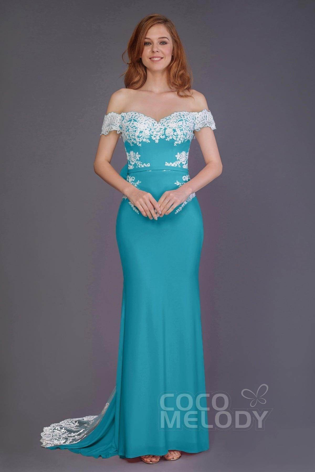 Mermaid Sweep Train Knitted Fabric Bridesmaid Dress PR3491