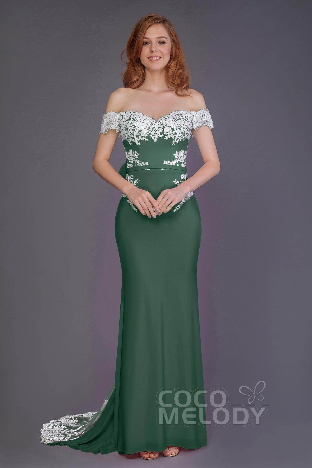 Mermaid Sweep Train Knitted Fabric Bridesmaid Dress PR3491
