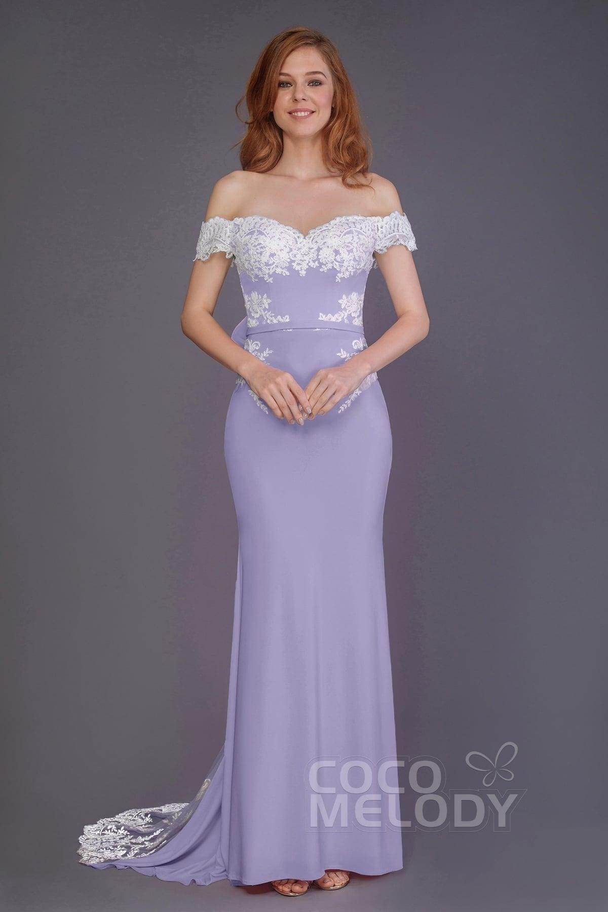 Mermaid Sweep Train Knitted Fabric Bridesmaid Dress PR3491