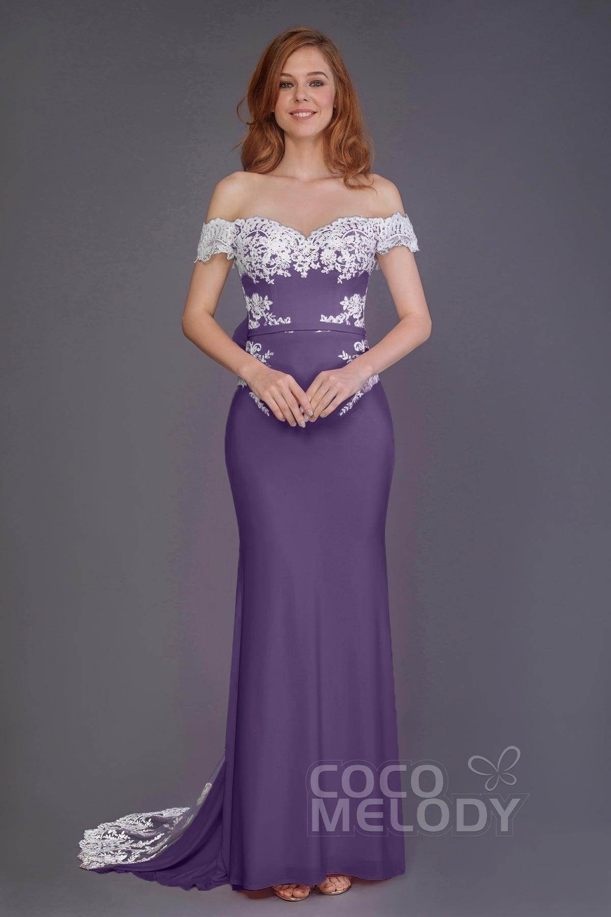 Mermaid Sweep Train Knitted Fabric Bridesmaid Dress PR3491