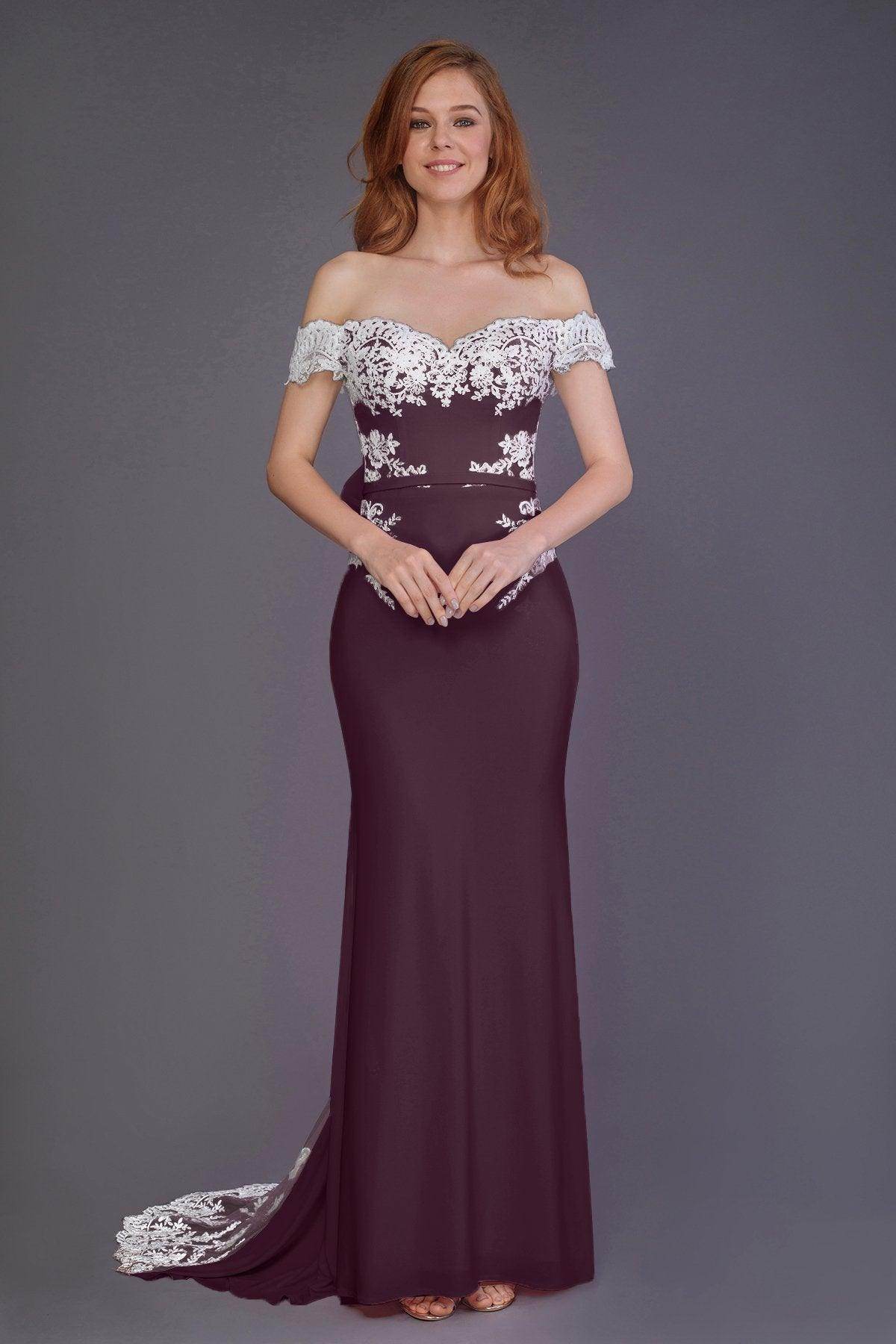 Mermaid Sweep Train Knitted Fabric Bridesmaid Dress PR3491