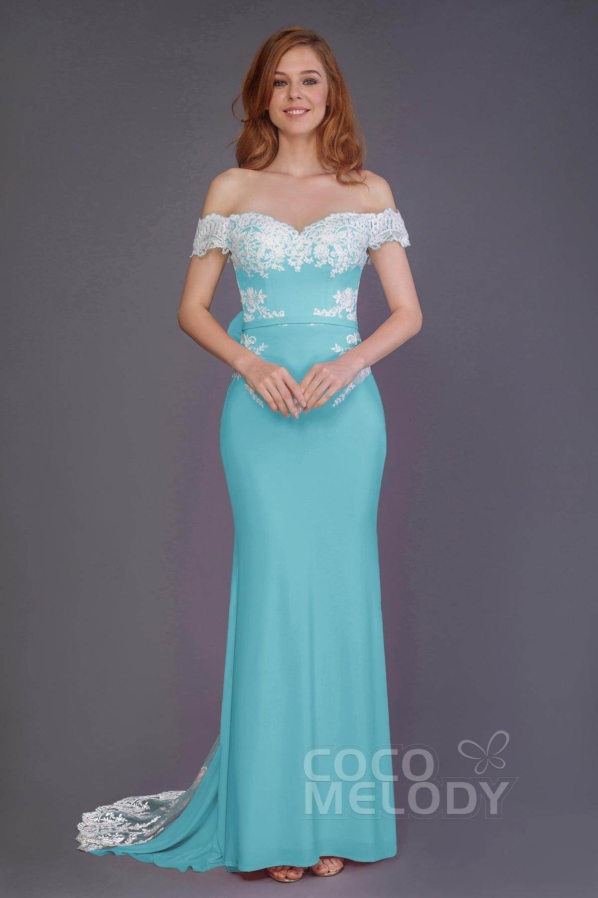 Mermaid Sweep Train Knitted Fabric Bridesmaid Dress PR3491