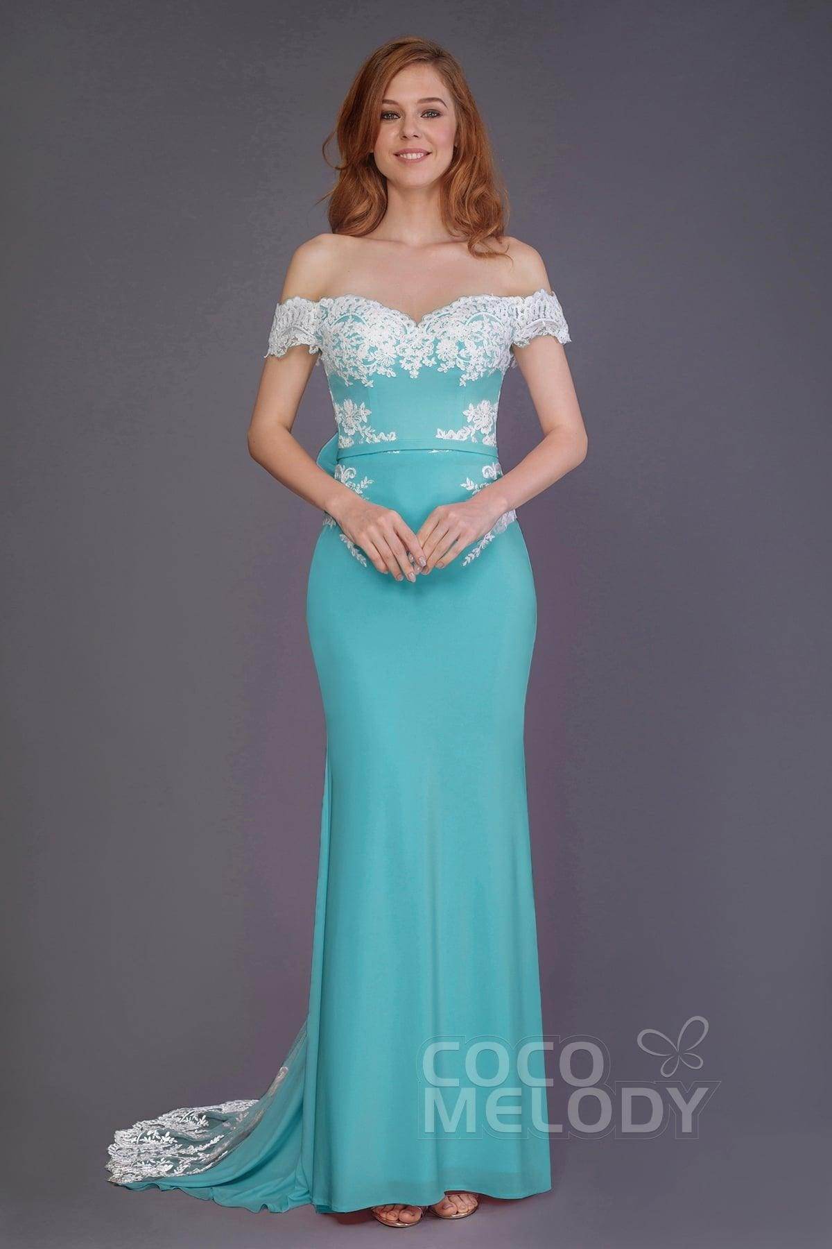 Mermaid Sweep Train Knitted Fabric Bridesmaid Dress PR3491