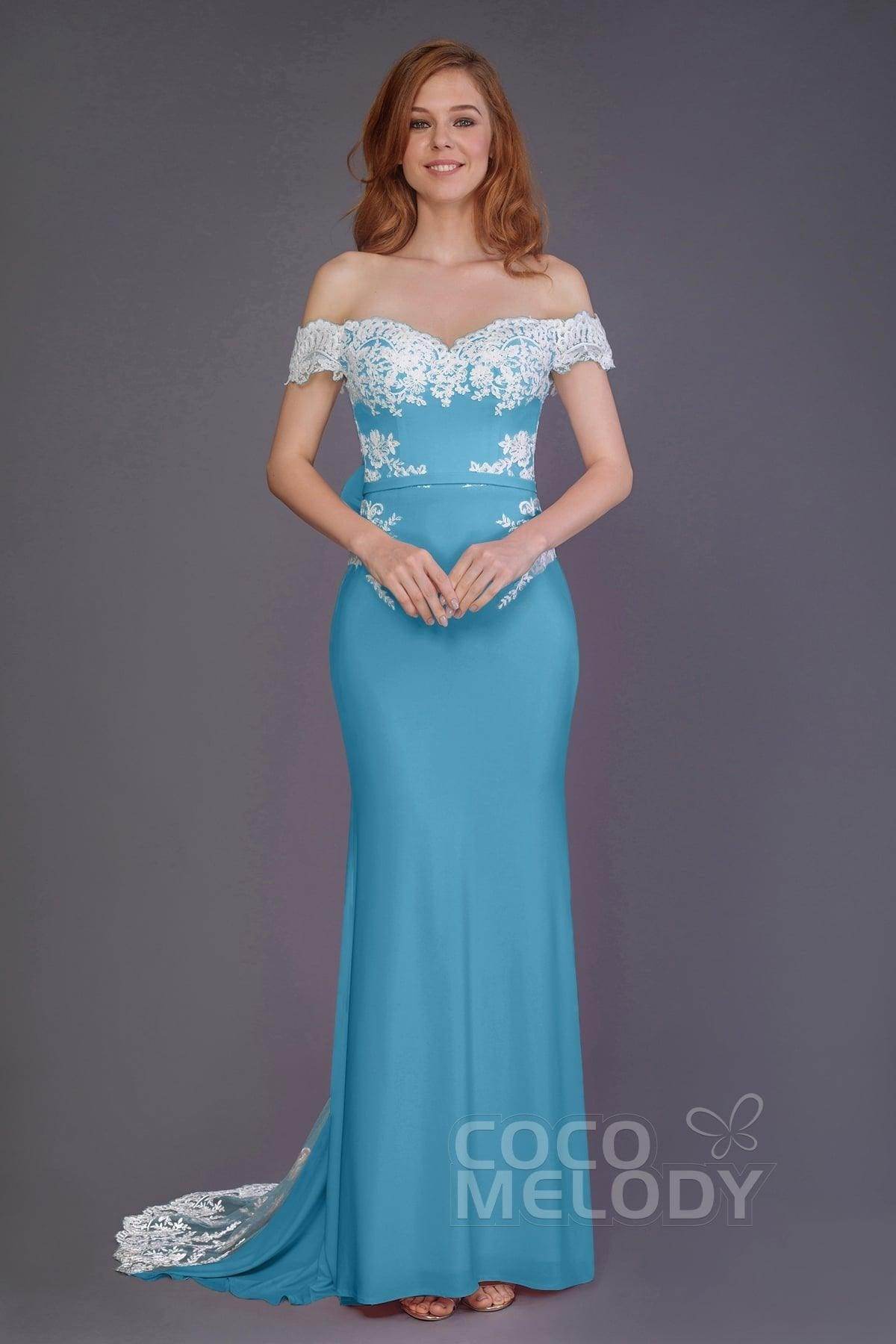 Mermaid Sweep Train Knitted Fabric Bridesmaid Dress PR3491