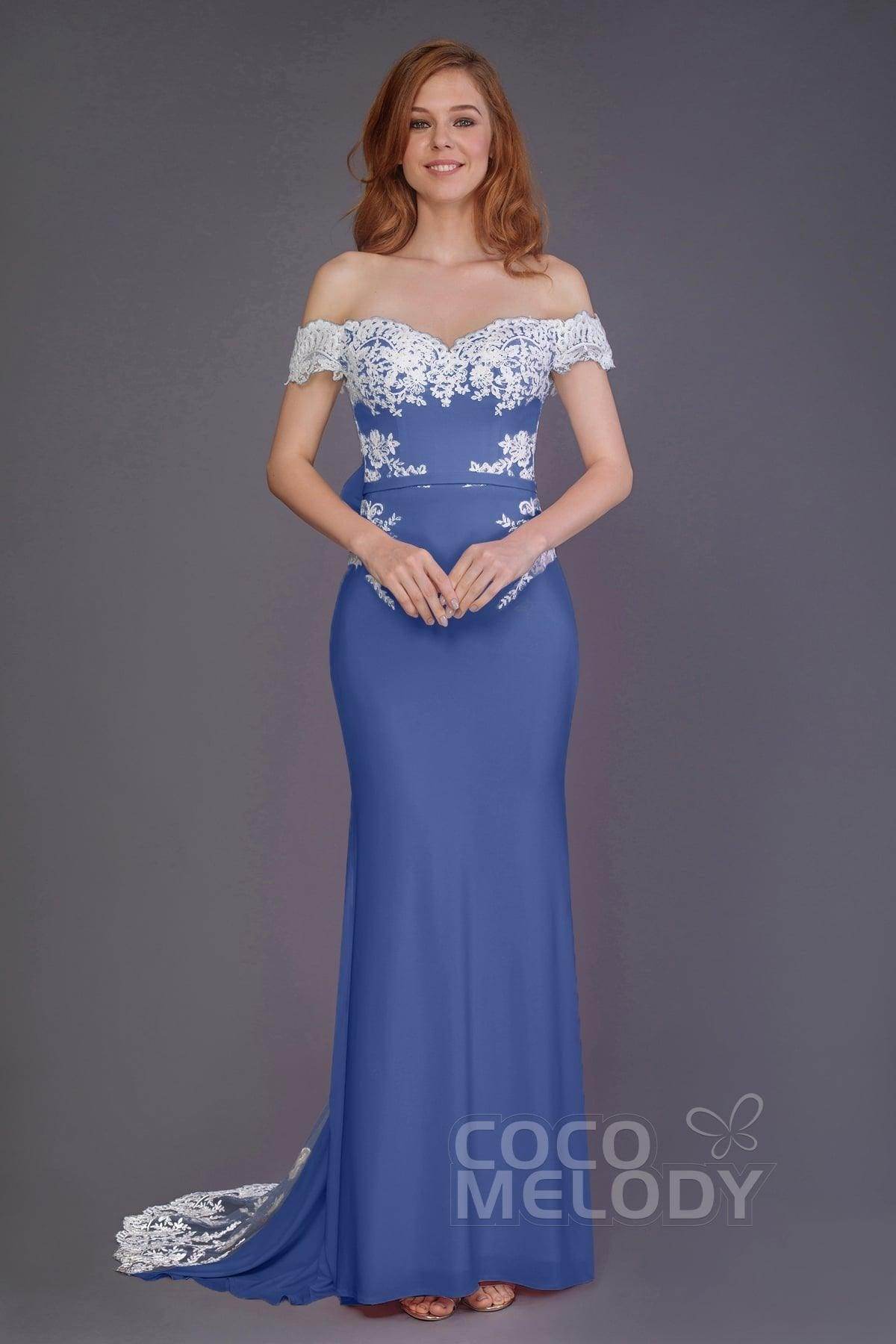 Mermaid Sweep Train Knitted Fabric Bridesmaid Dress PR3491