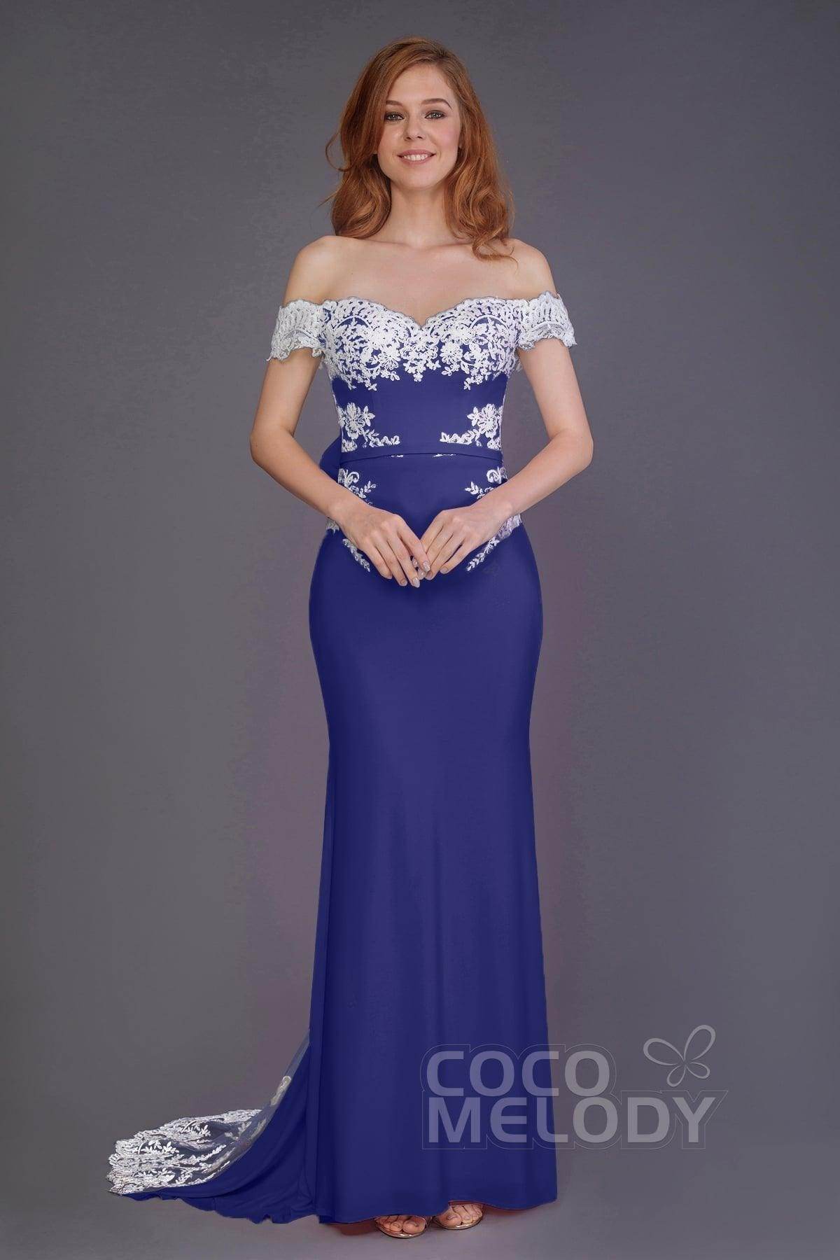 Mermaid Sweep Train Knitted Fabric Bridesmaid Dress PR3491