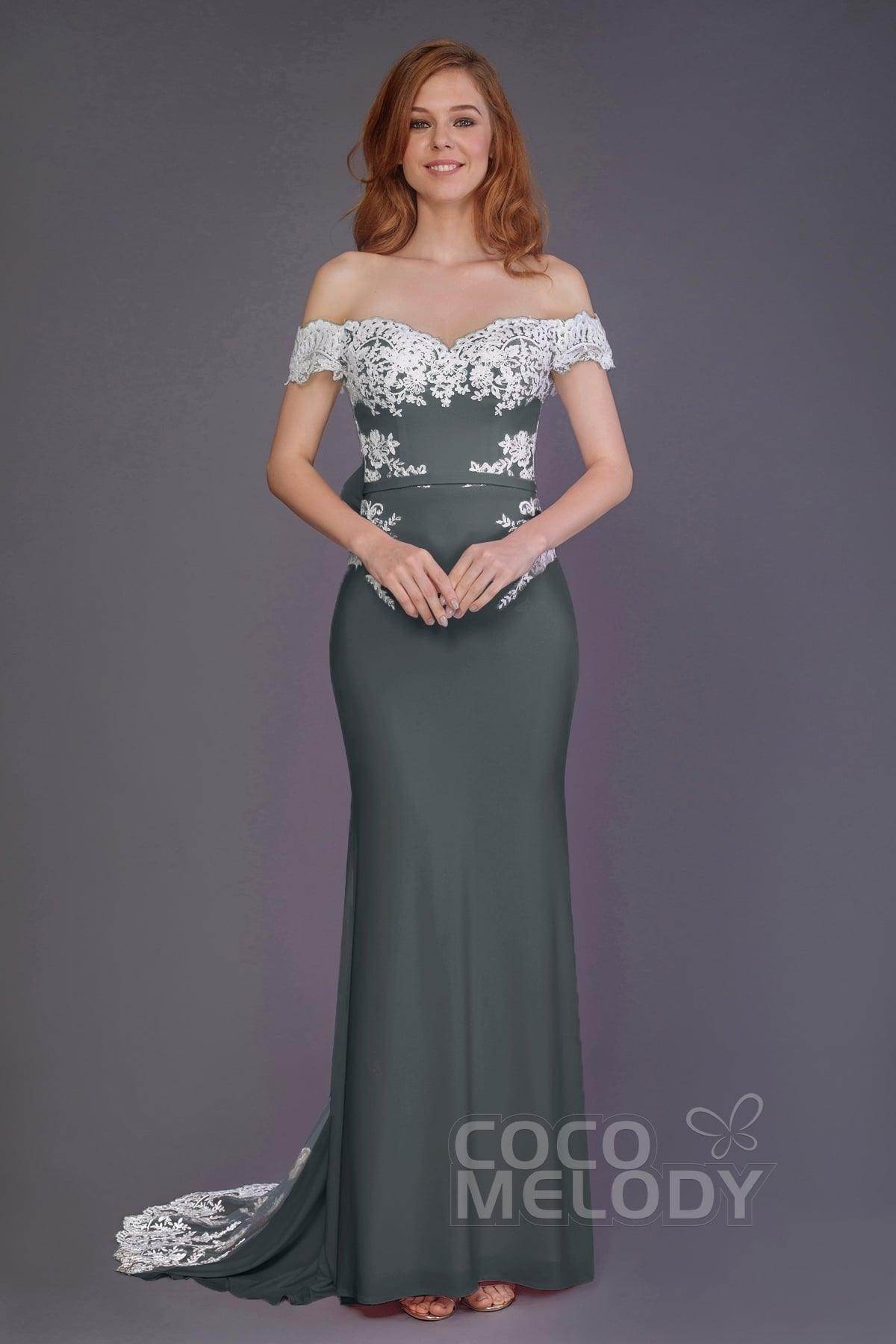 Mermaid Sweep Train Knitted Fabric Bridesmaid Dress PR3491