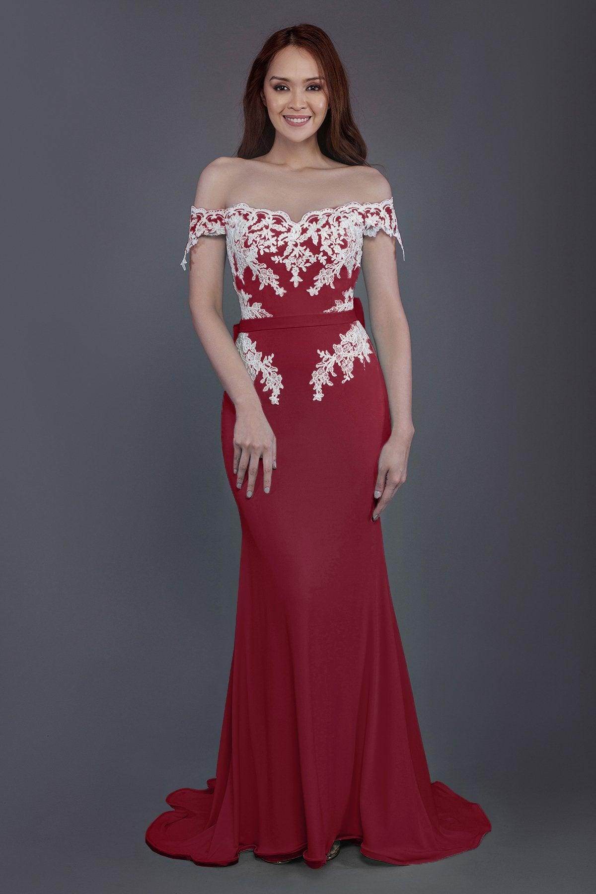 Mermaid Sweep Train Knitted Fabric Bridesmaid Dress PR3497