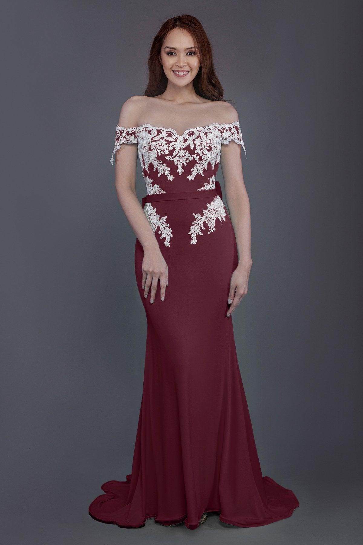 Mermaid Sweep Train Knitted Fabric Bridesmaid Dress PR3497