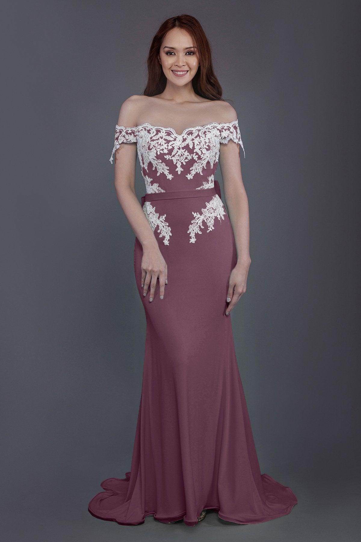 Mermaid Sweep Train Knitted Fabric Bridesmaid Dress PR3497